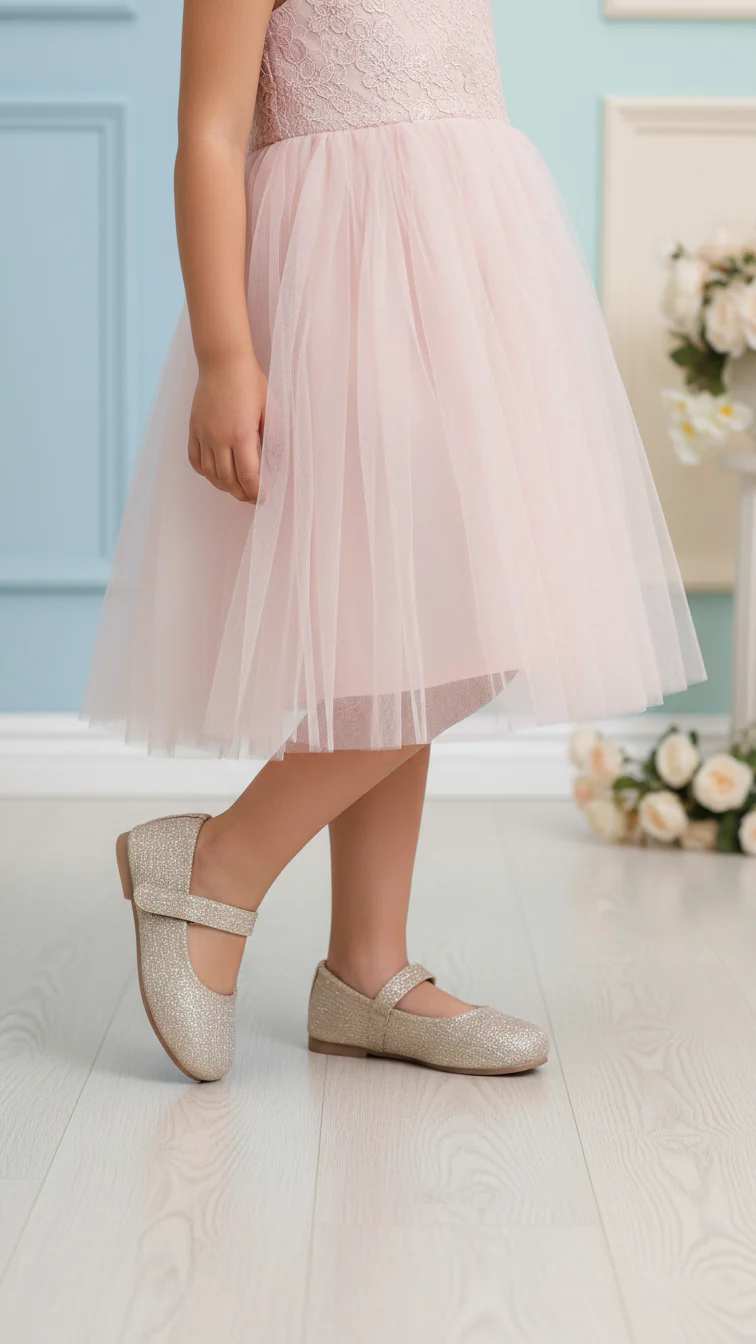 Girls Golden Fancy Pumps KD0937