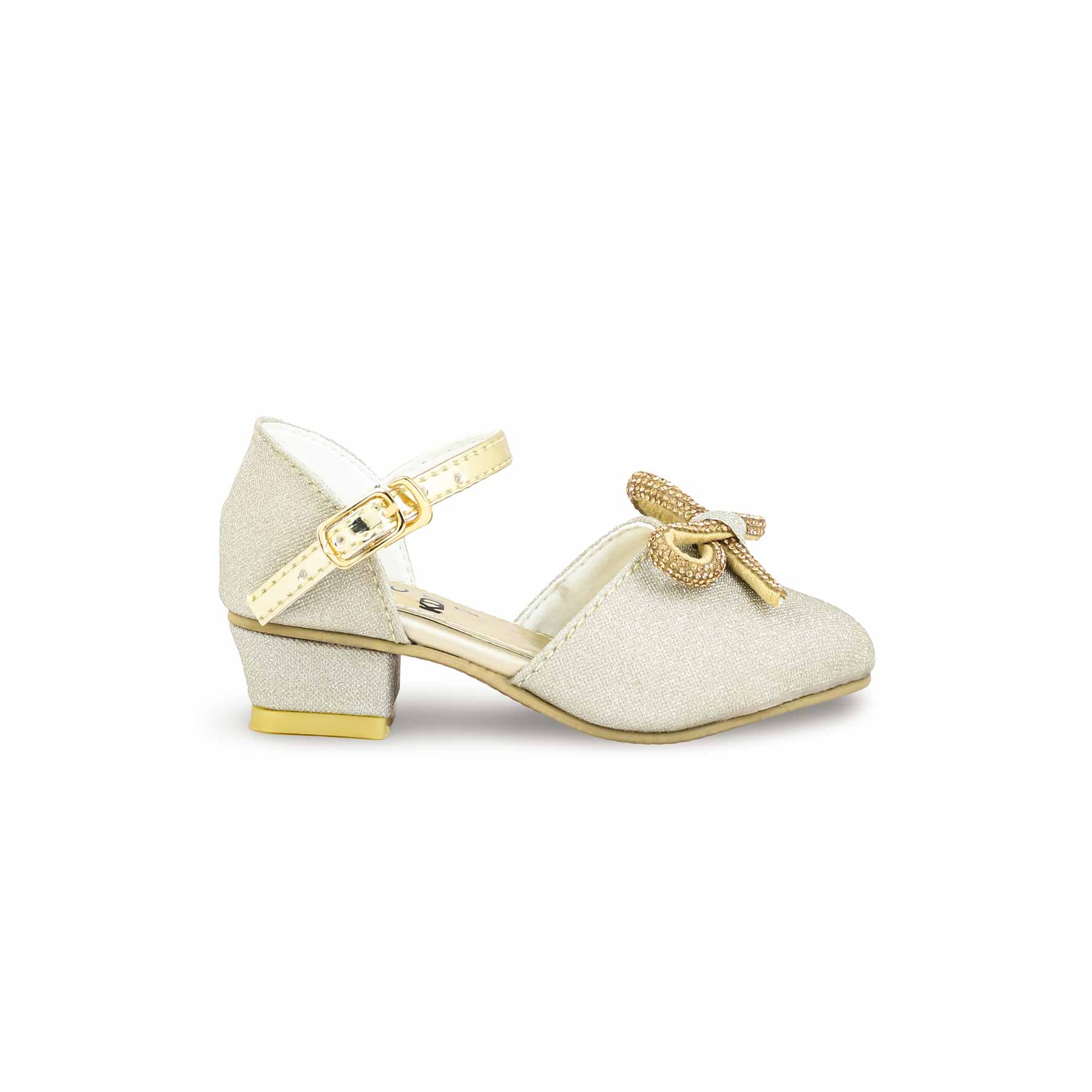 Girls Golden Fancy Pumps KD0949 - Image 2
