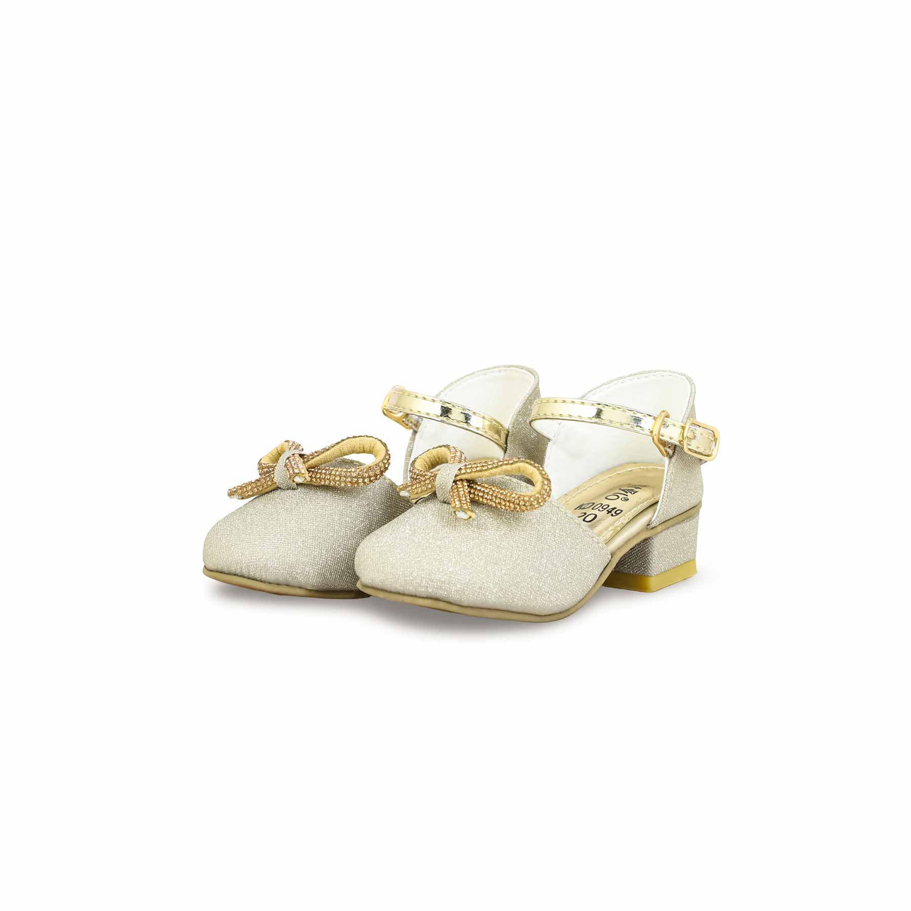 Girls Golden Fancy Pumps KD0949 - Image 3