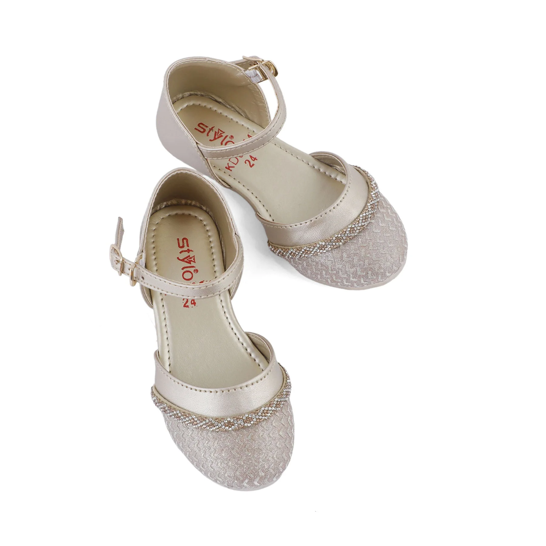 Girls Golden Fancy Pumps KD0954 - Image 4