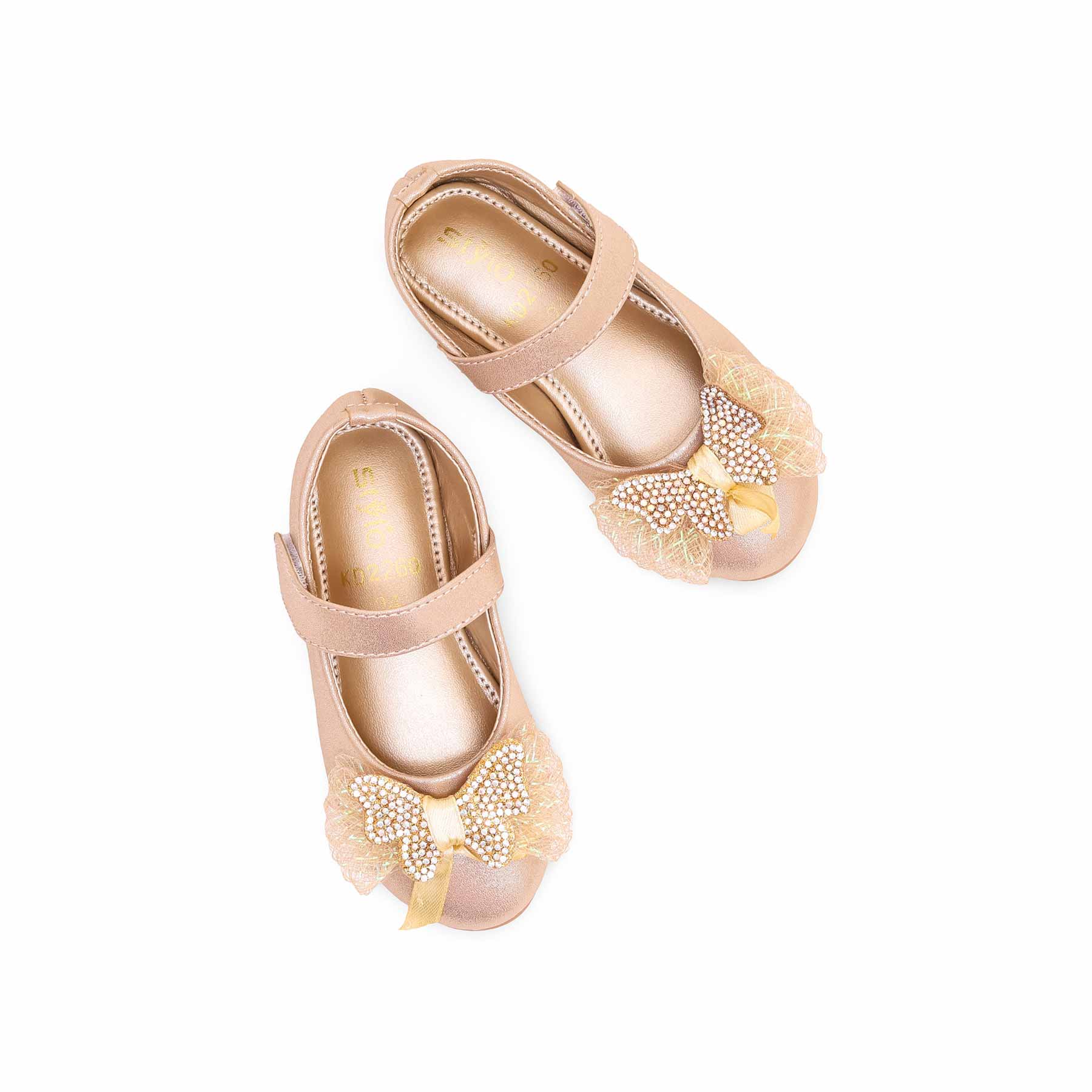 Girls Golden Fancy Pumps KD2260 - Image 5
