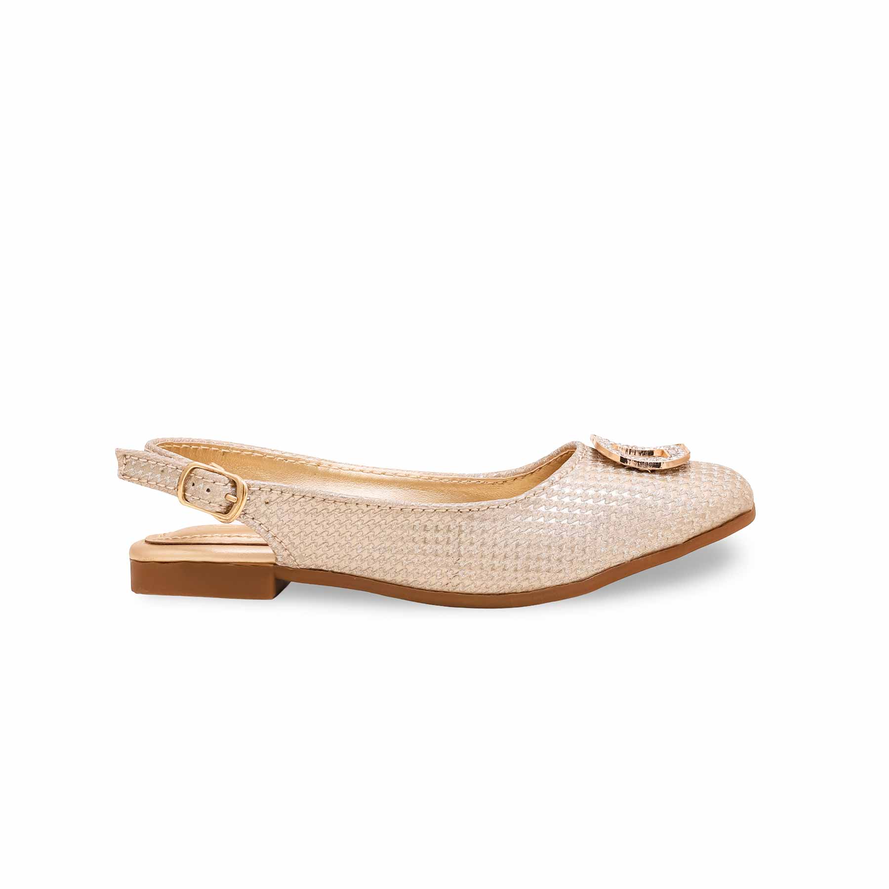 Girls Golden Fancy Pumps KD2382 - Image 2