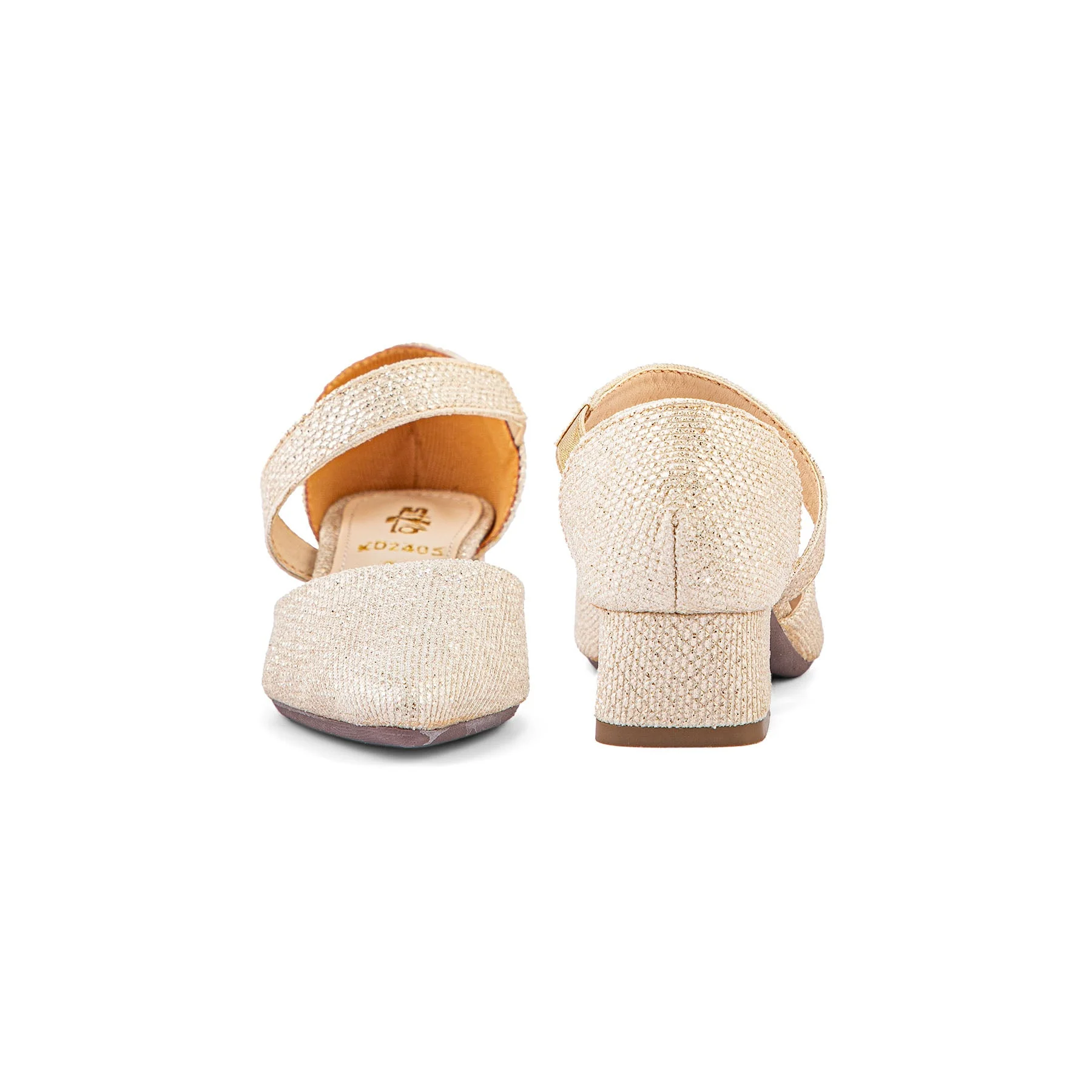 Girls Golden Fancy Pumps KD2405 - Image 3
