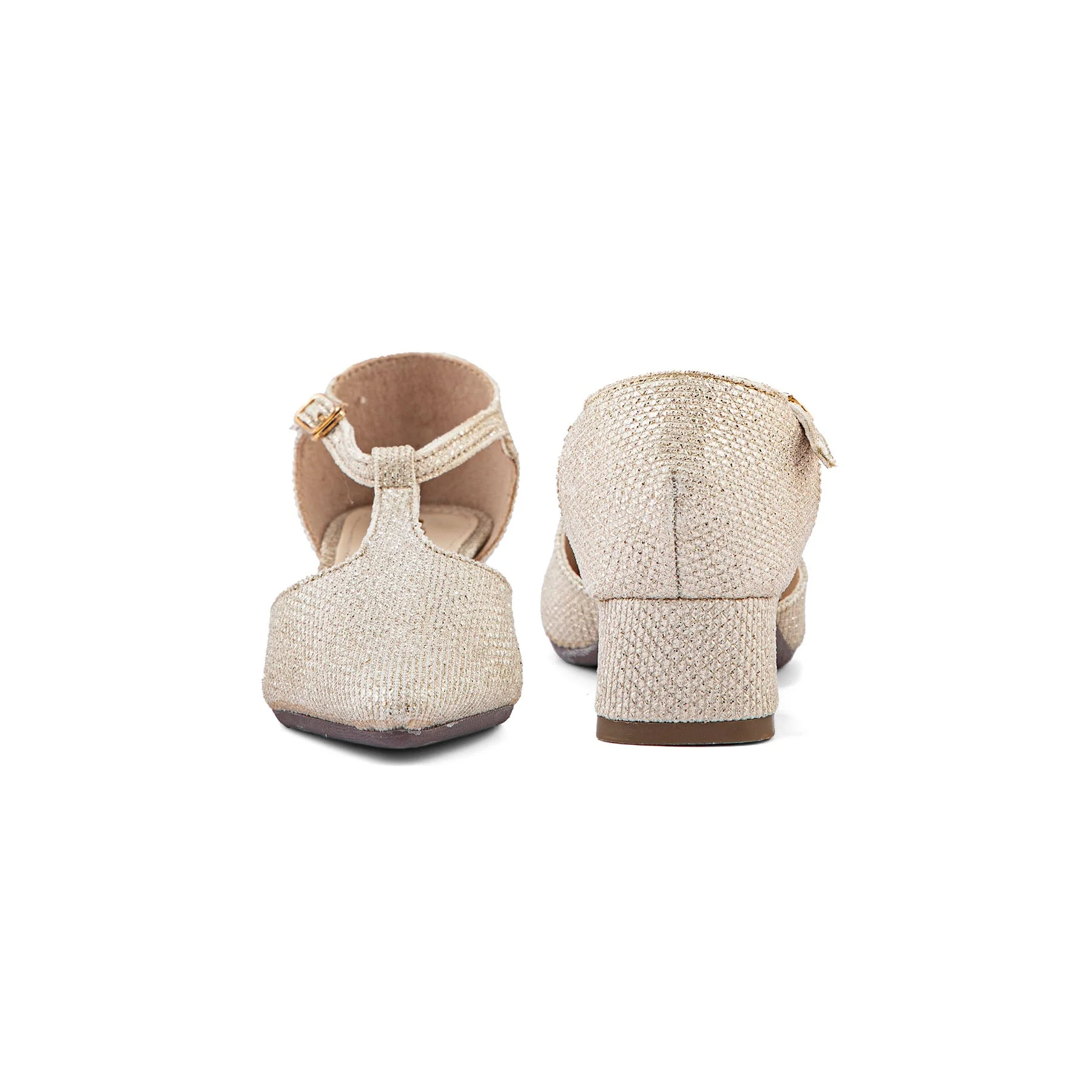 Girls Golden Fancy Pumps KD2415 - Image 3