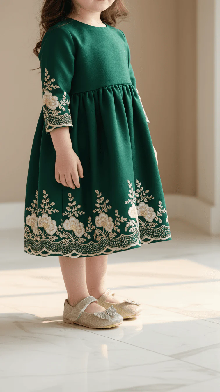 Girls Golden Fancy Pumps KD2470