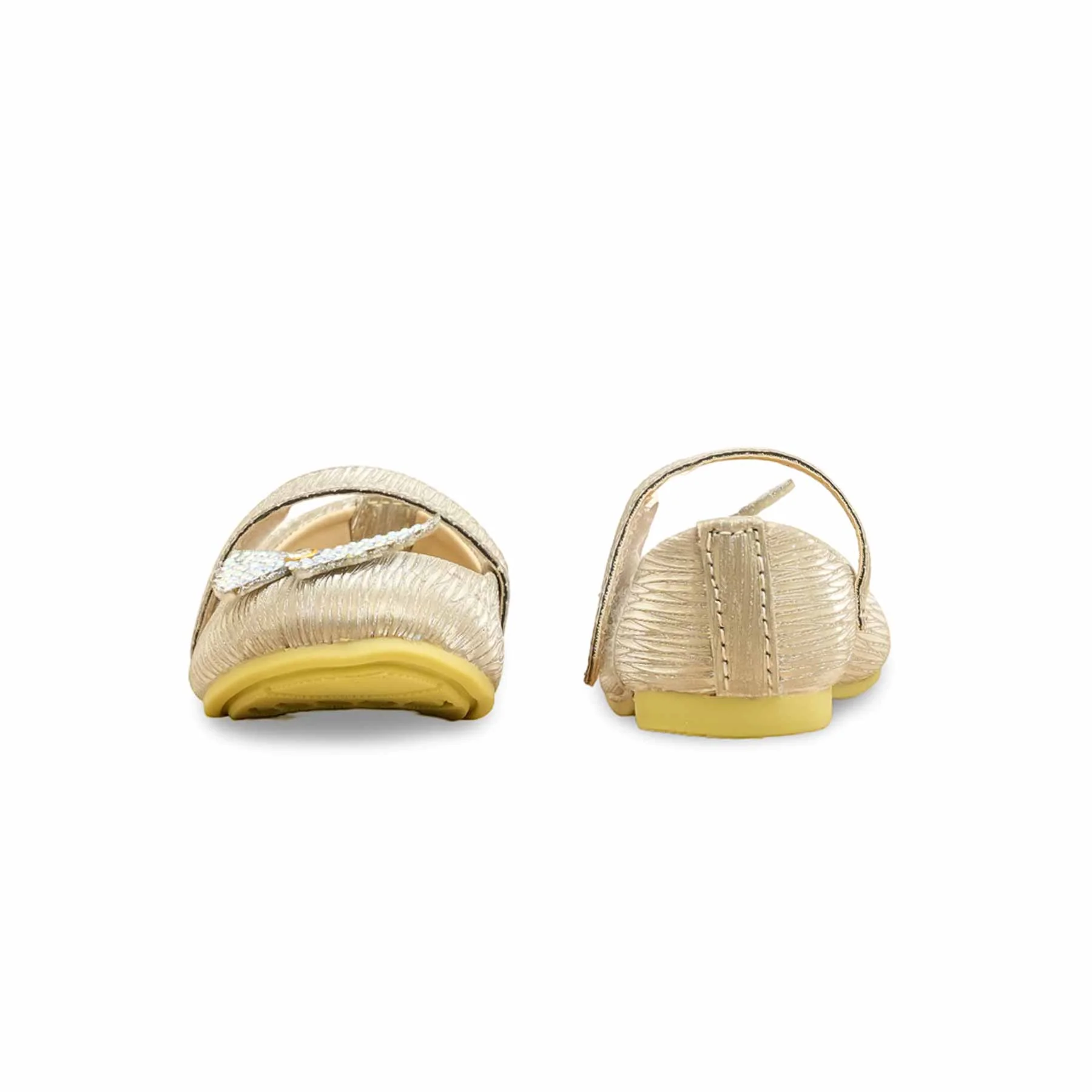 Girls Golden Fancy Pumps KD2470 - Image 4