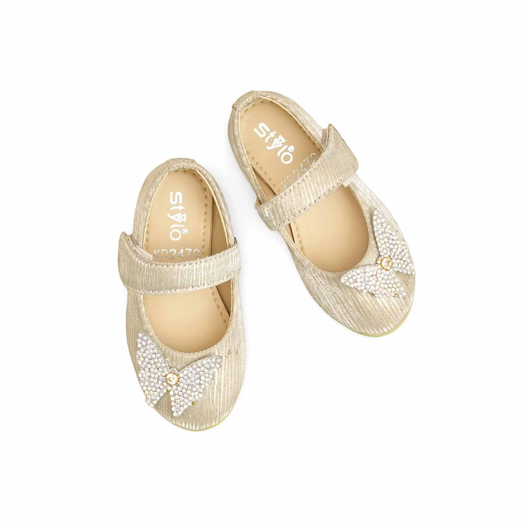 Girls Golden Fancy Pumps KD2470 - Image 5