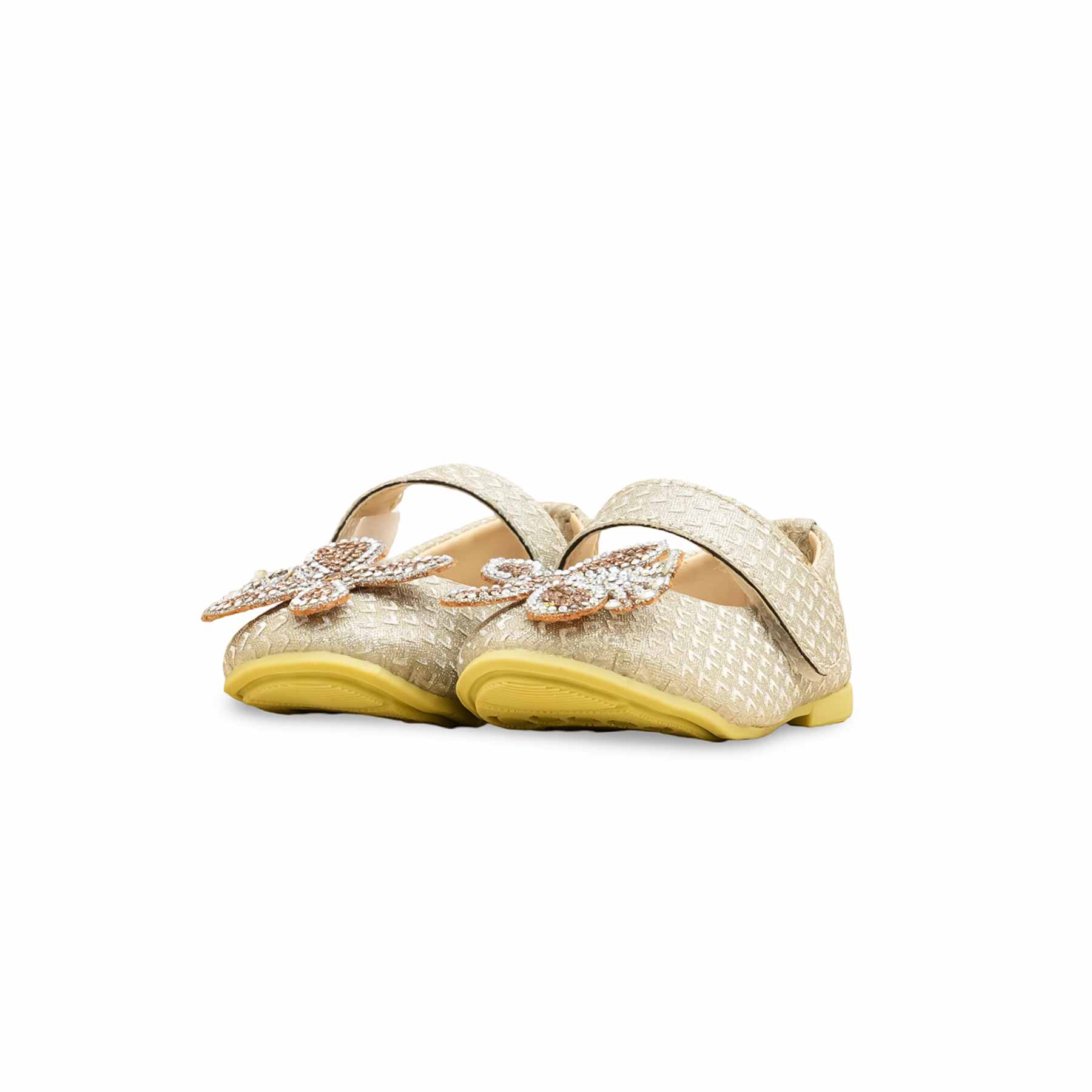 Girls Golden Fancy Pumps KD2471 - Image 3