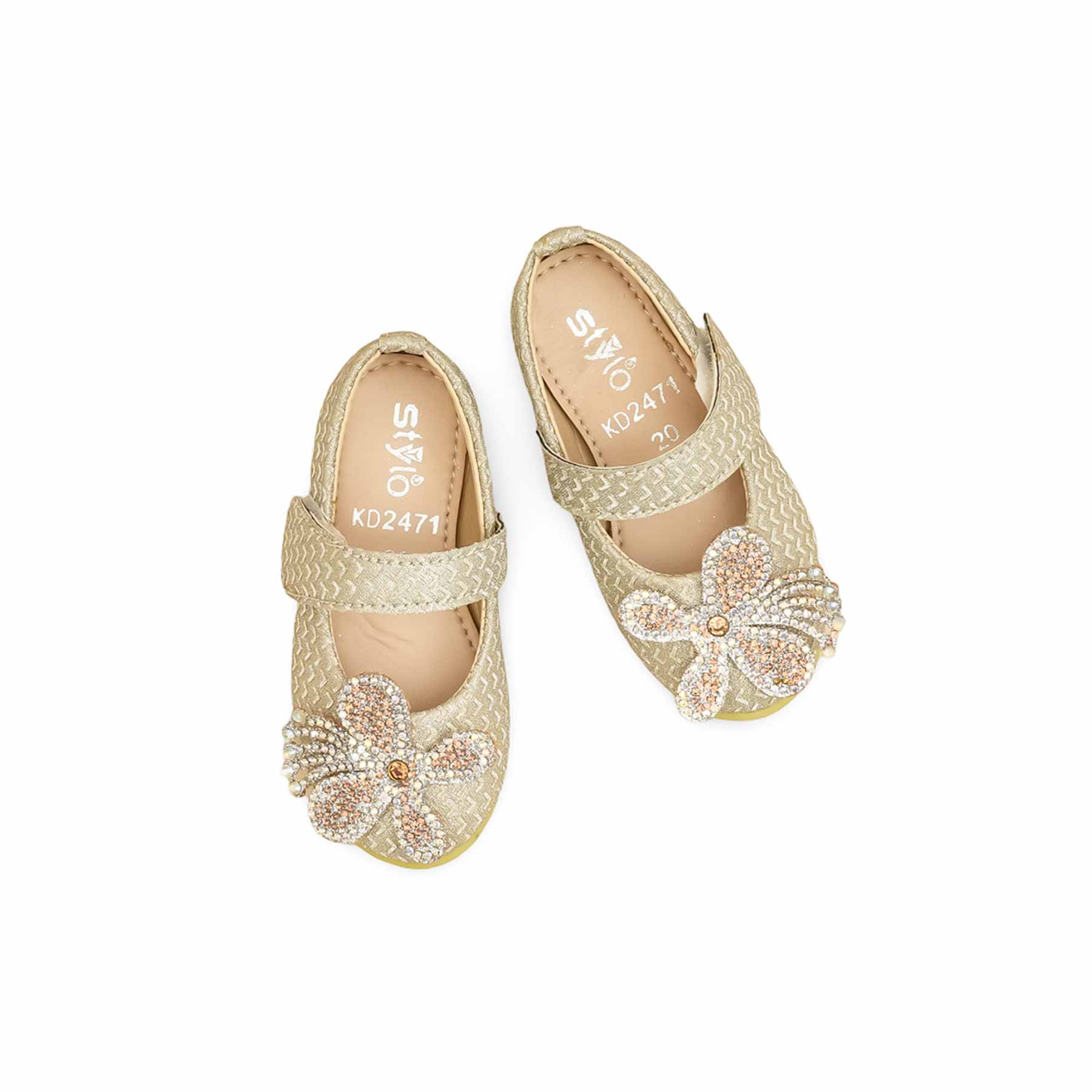 Girls Golden Fancy Pumps KD2471 - Image 5