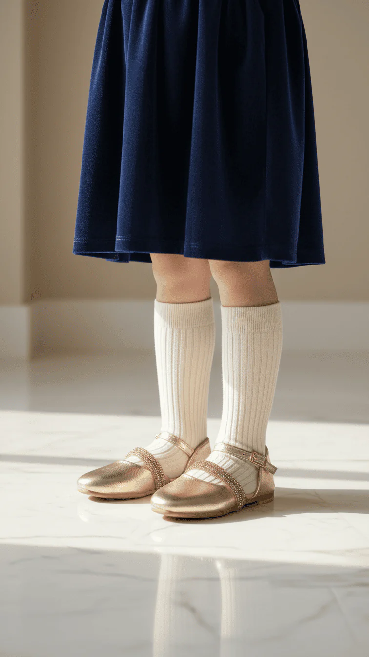 Girls Golden Fancy Pumps KD2475