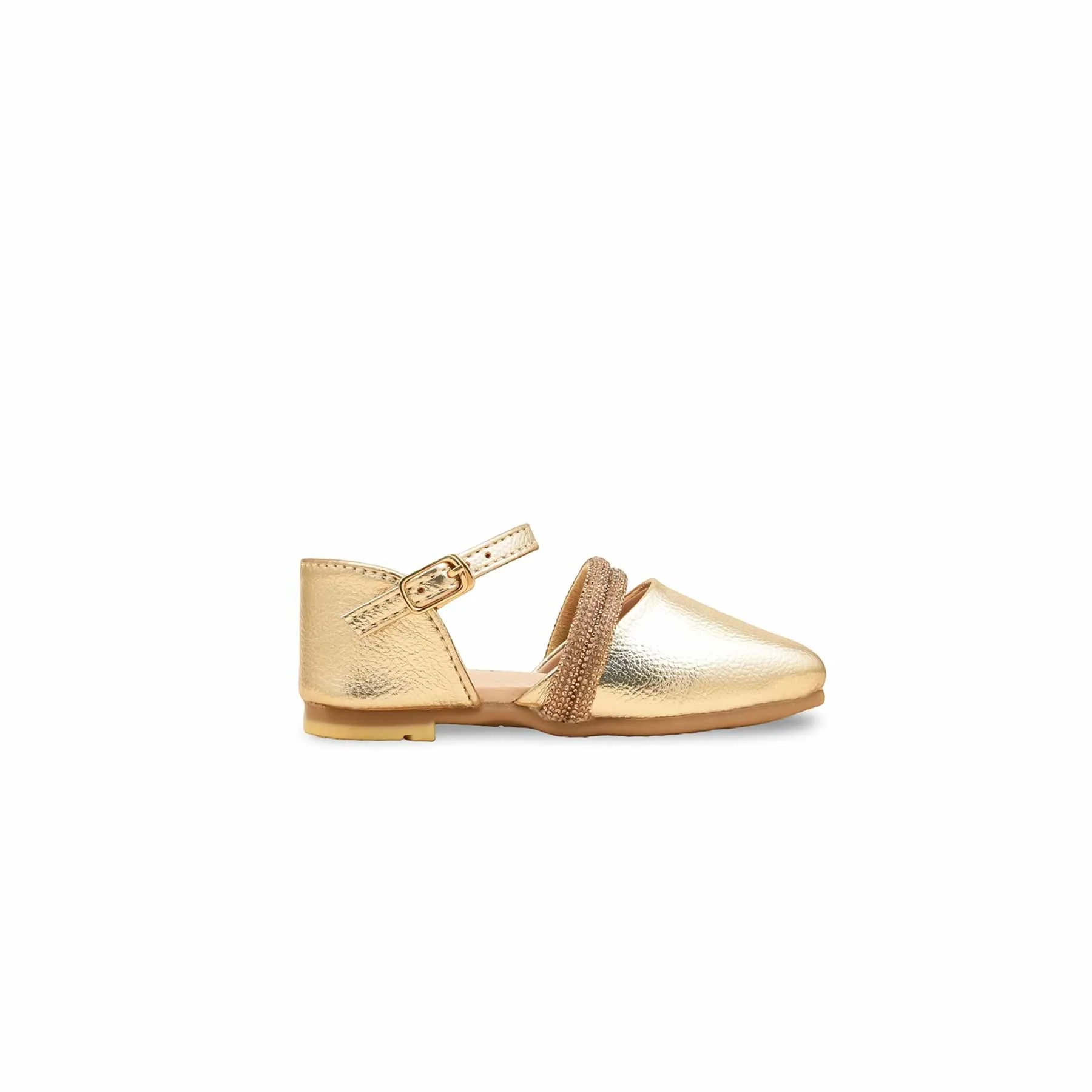 Girls Golden Fancy Pumps KD2475 - Image 2