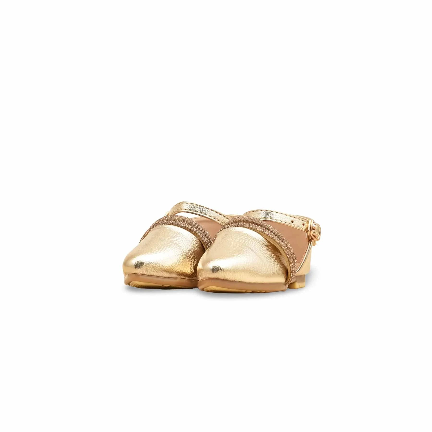 Girls Golden Fancy Pumps KD2475 - Image 3