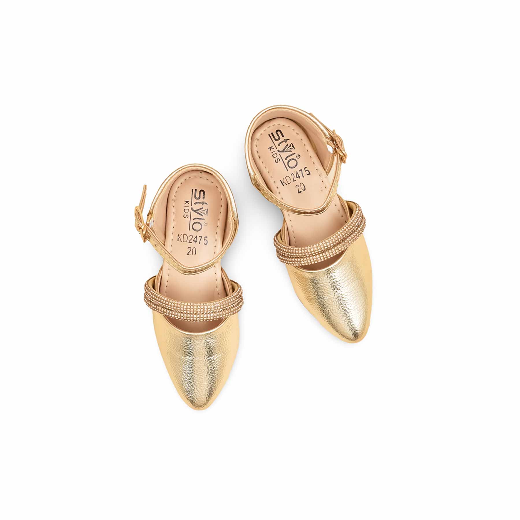 Girls Golden Fancy Pumps KD2475 - Image 5