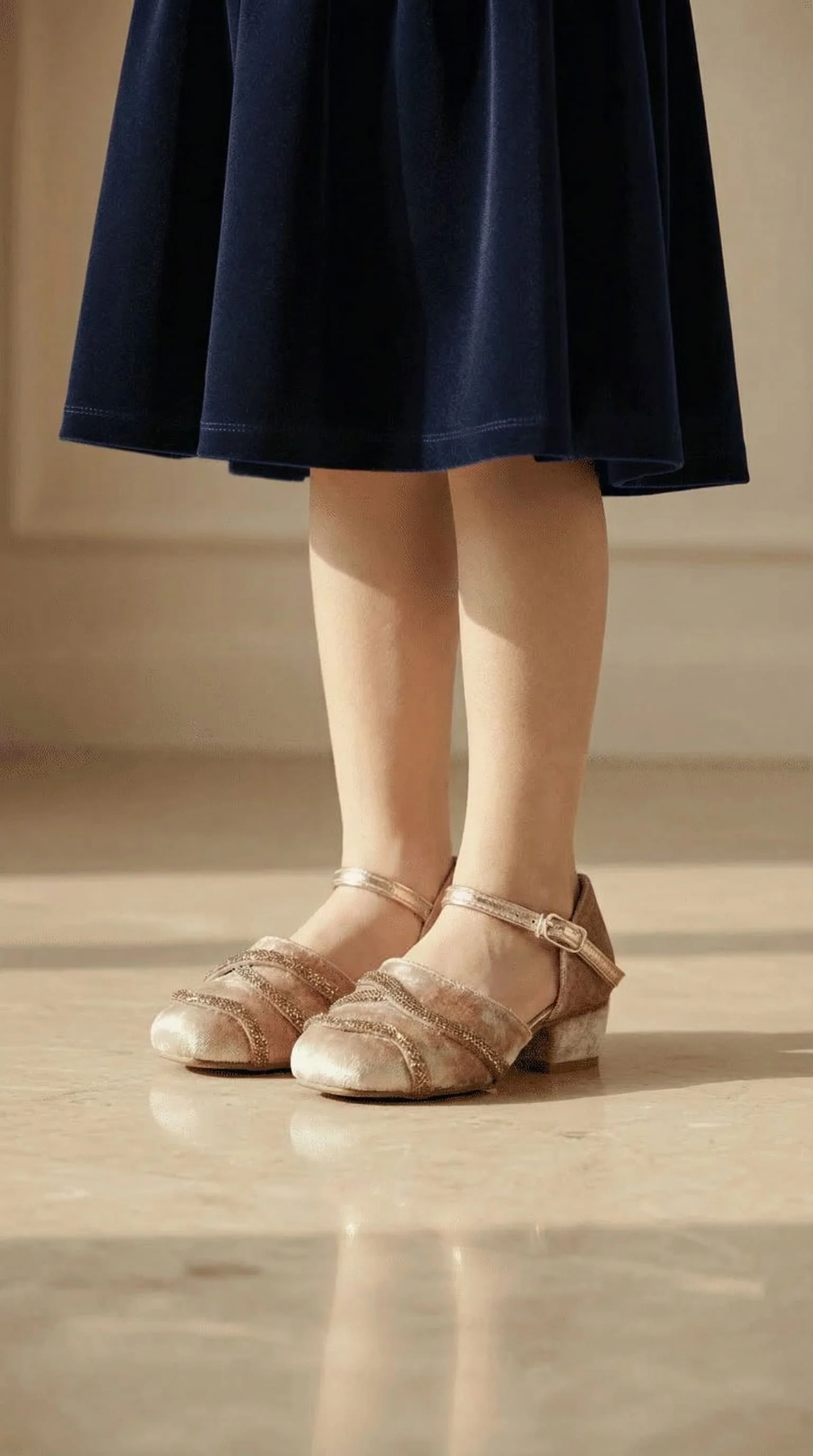Girls Golden Fancy Pumps KD2482 - Image 2