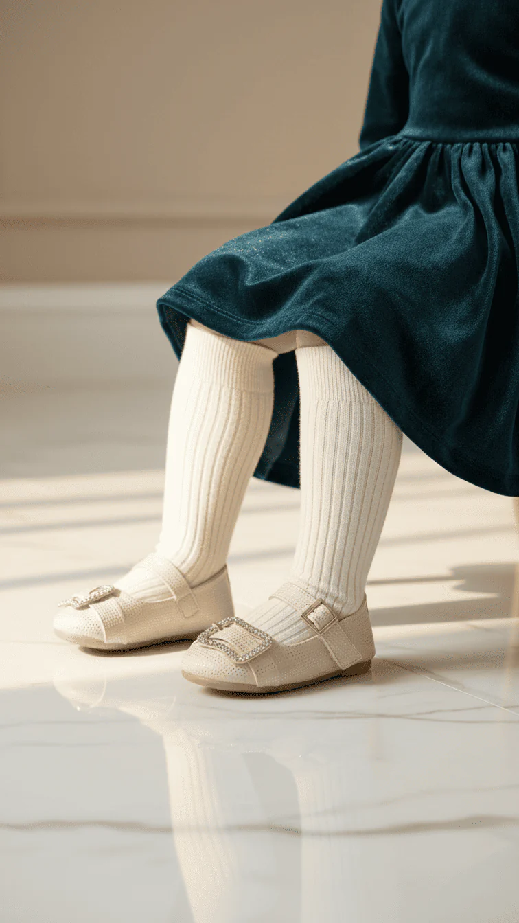 Girls Golden Fancy Pumps KD2530