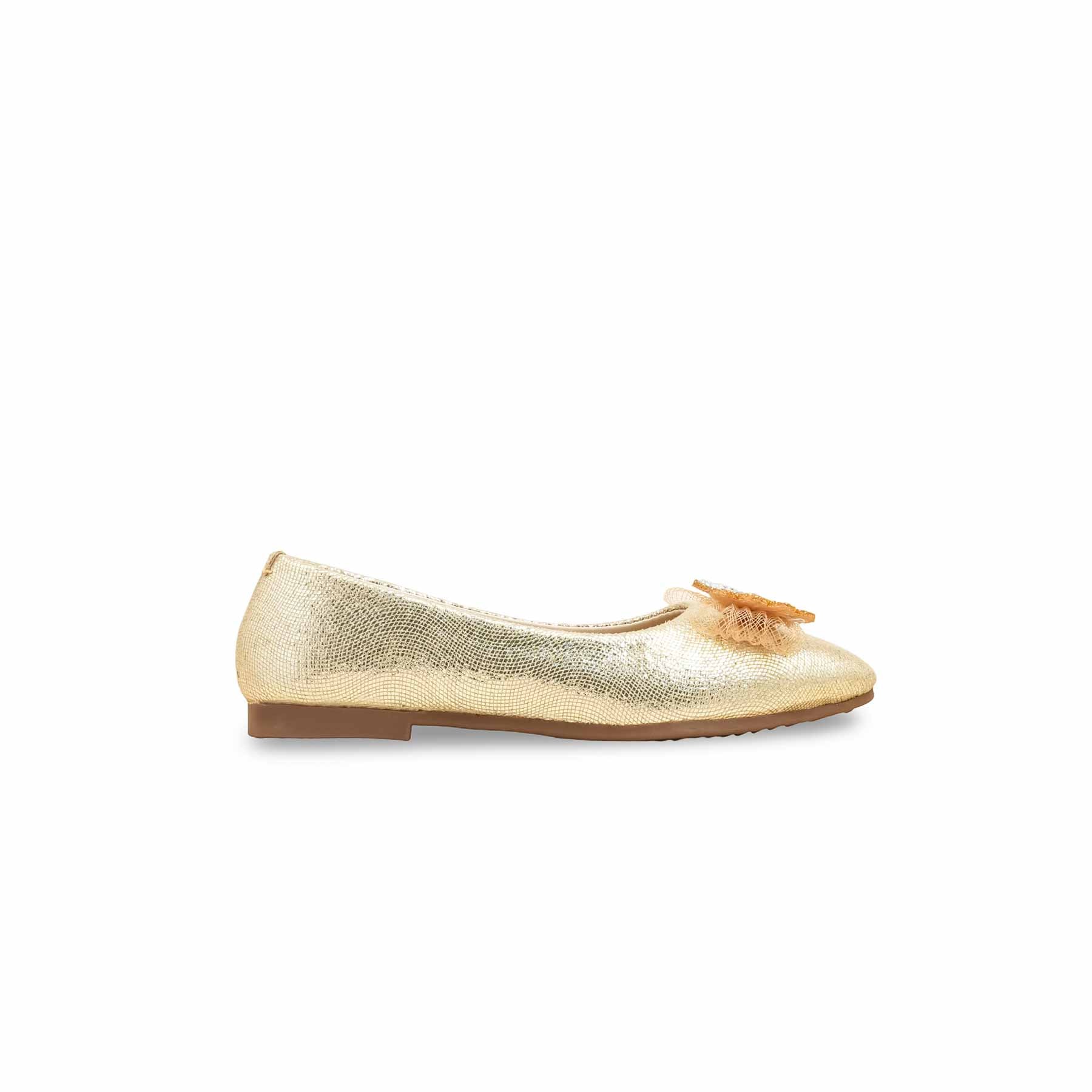 Girls Golden Fancy Pumps KD2535 - Image 2