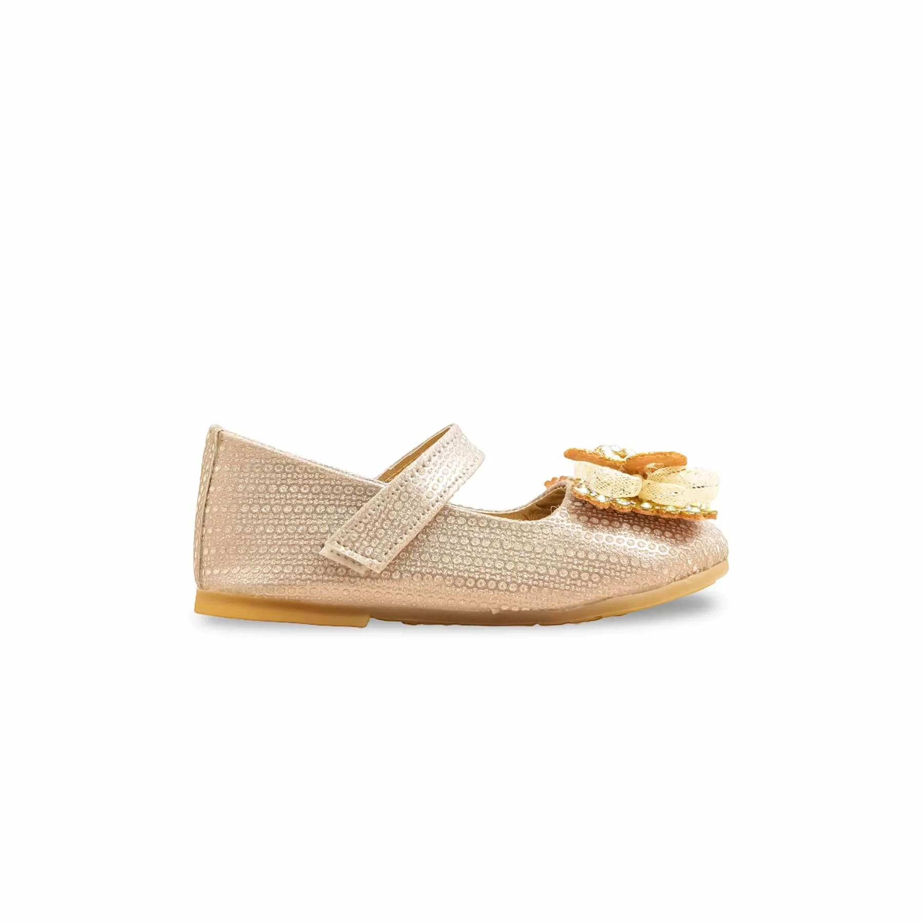 Girls Golden Fancy Pumps KD2559 - Image 2
