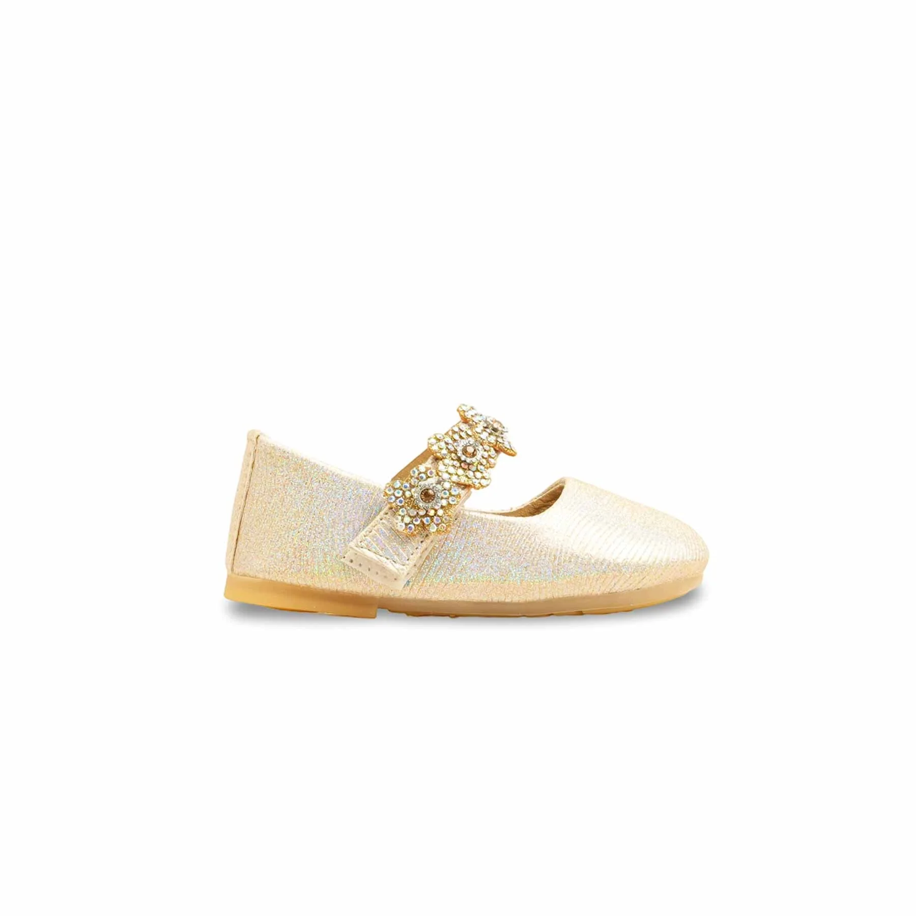 Girls Golden Fancy Pumps KD2581 - Image 2