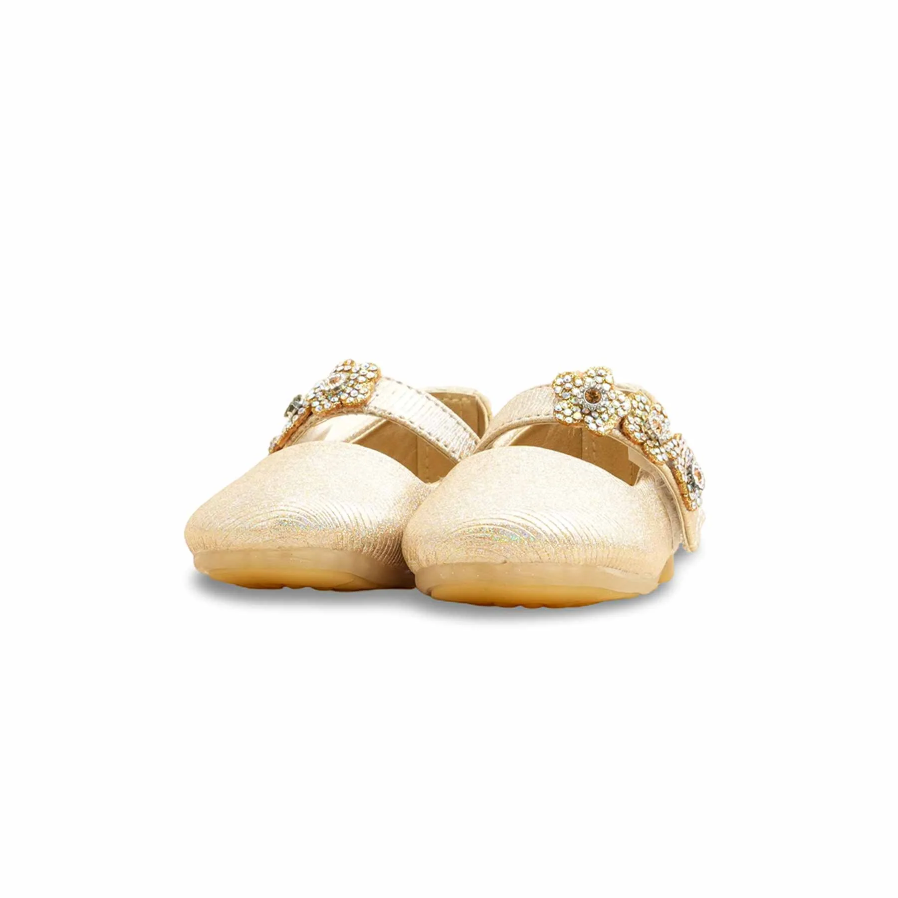Girls Golden Fancy Pumps KD2581 - Image 3
