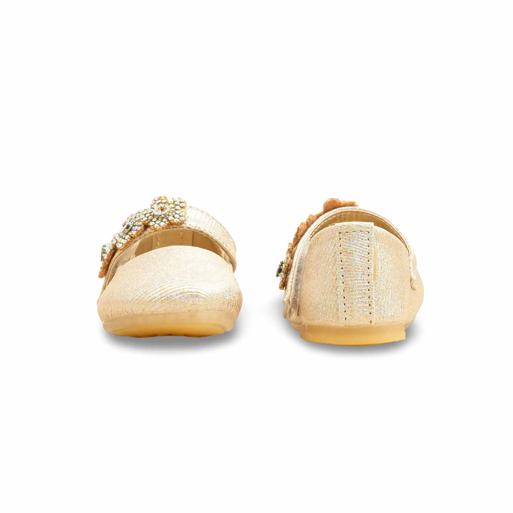 Girls Golden Fancy Pumps KD2581 - Image 4
