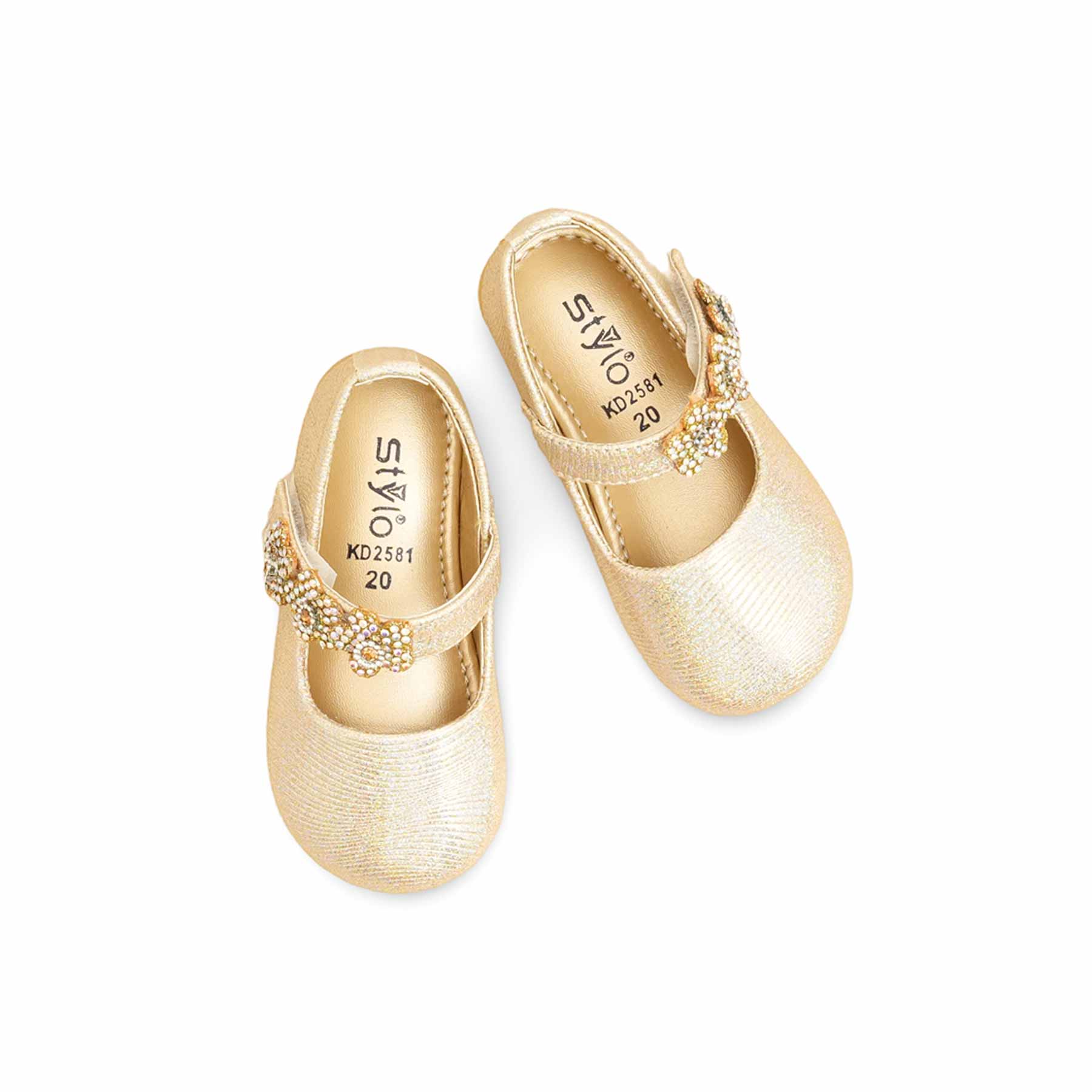 Girls Golden Fancy Pumps KD2581 - Image 5