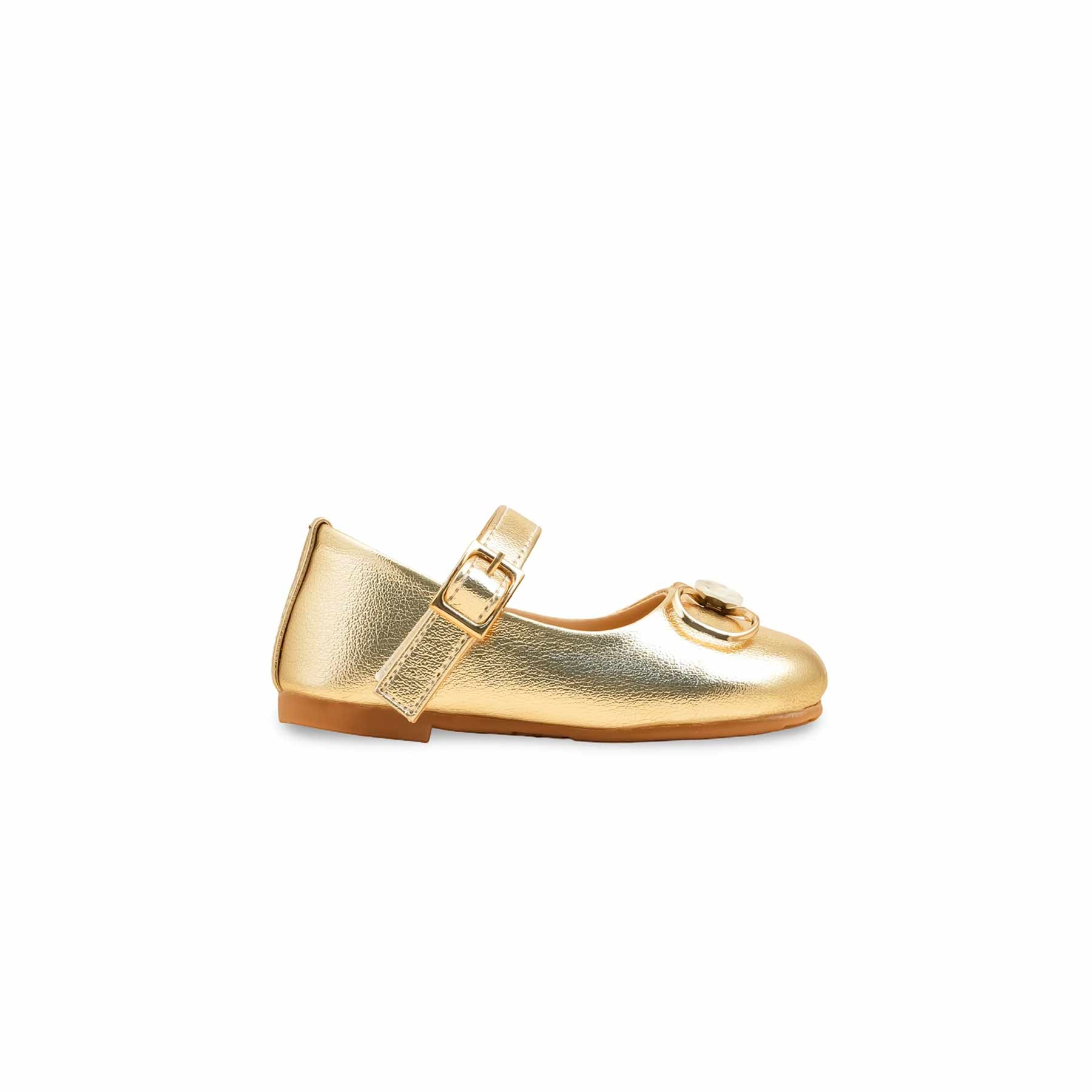 Girls Golden Fancy Pumps KD2582 - Image 2