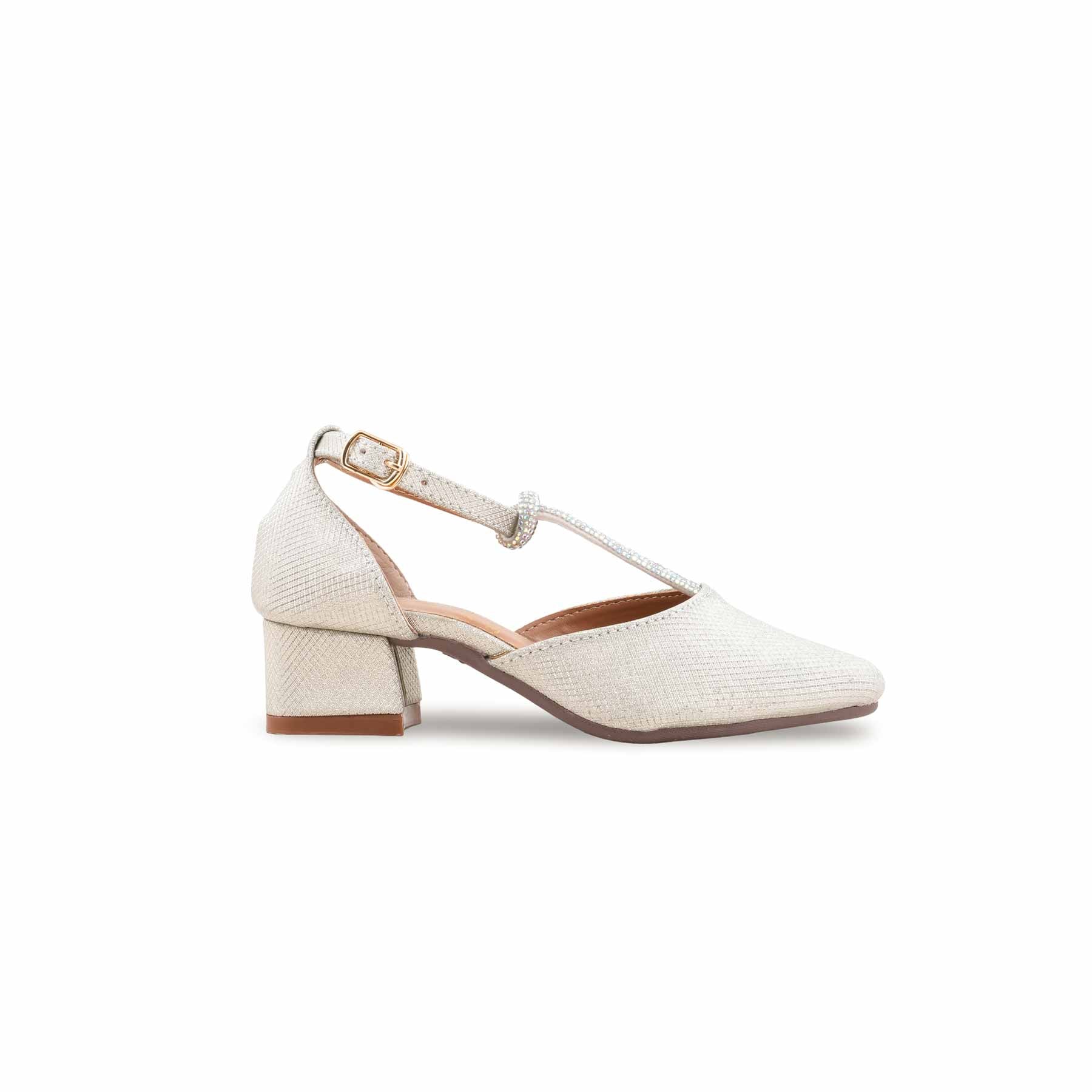 Girls Golden Fancy Pumps KD2606 - Image 2