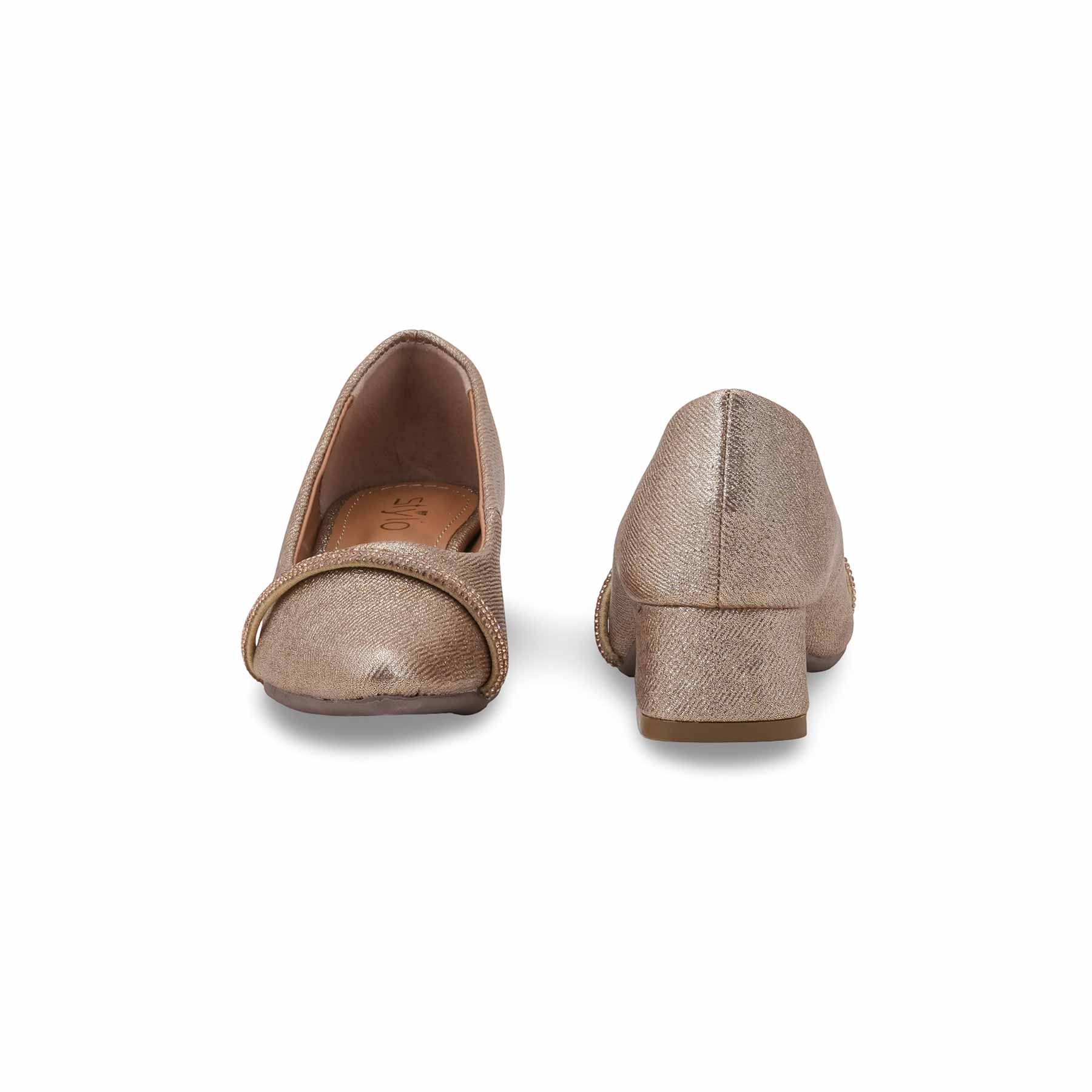 Girls Golden Fancy Pumps KD2608 - Image 4