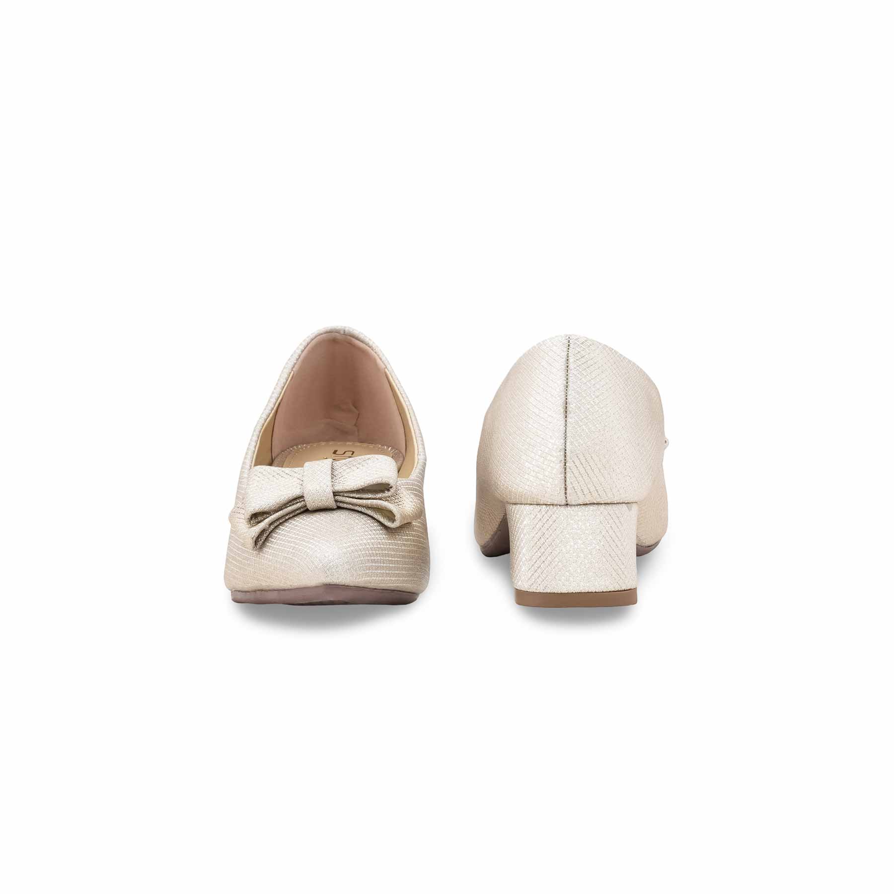 Girls Golden Fancy Pumps KD2609 - Image 4