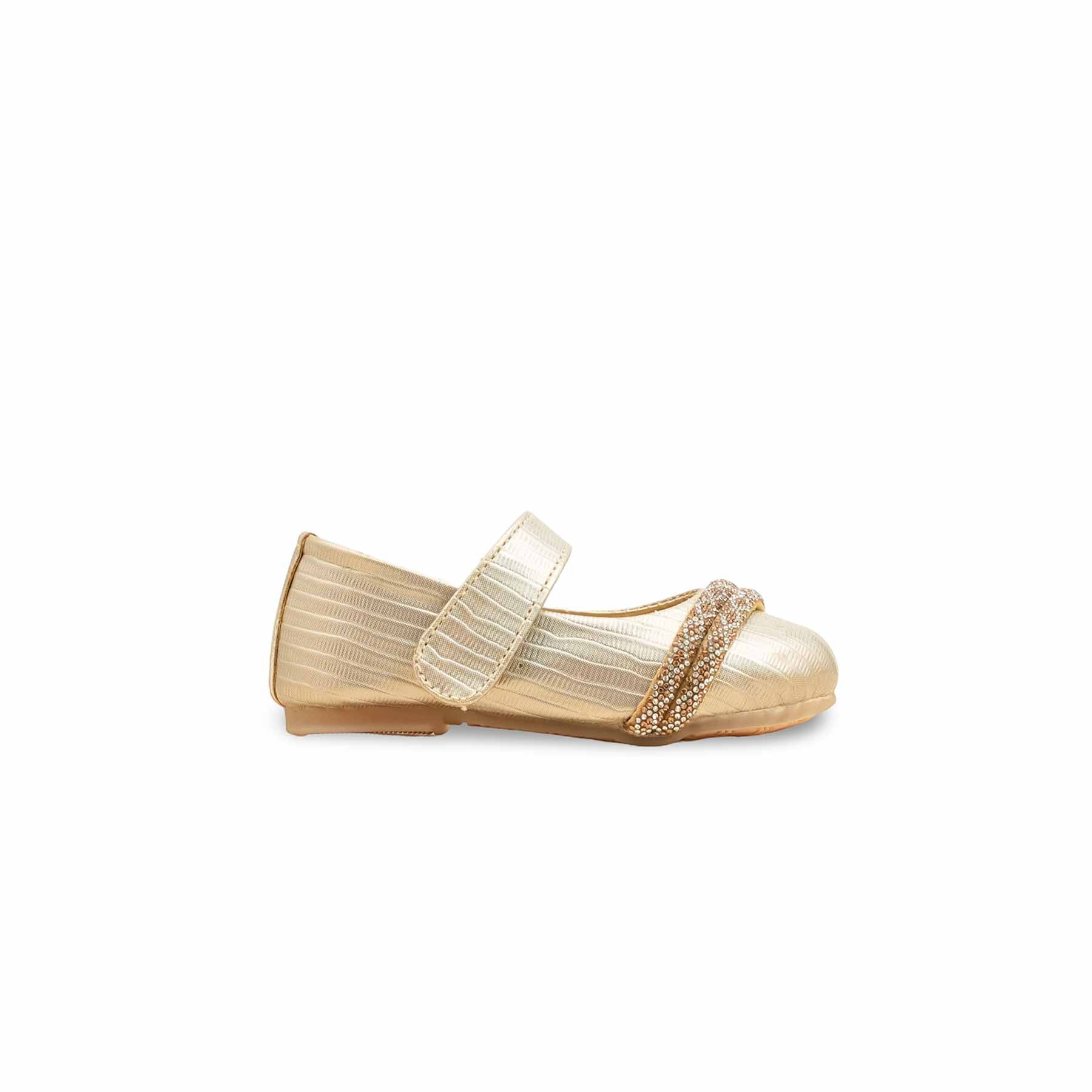 Girls Golden Fancy Pumps KD2634 - Image 2