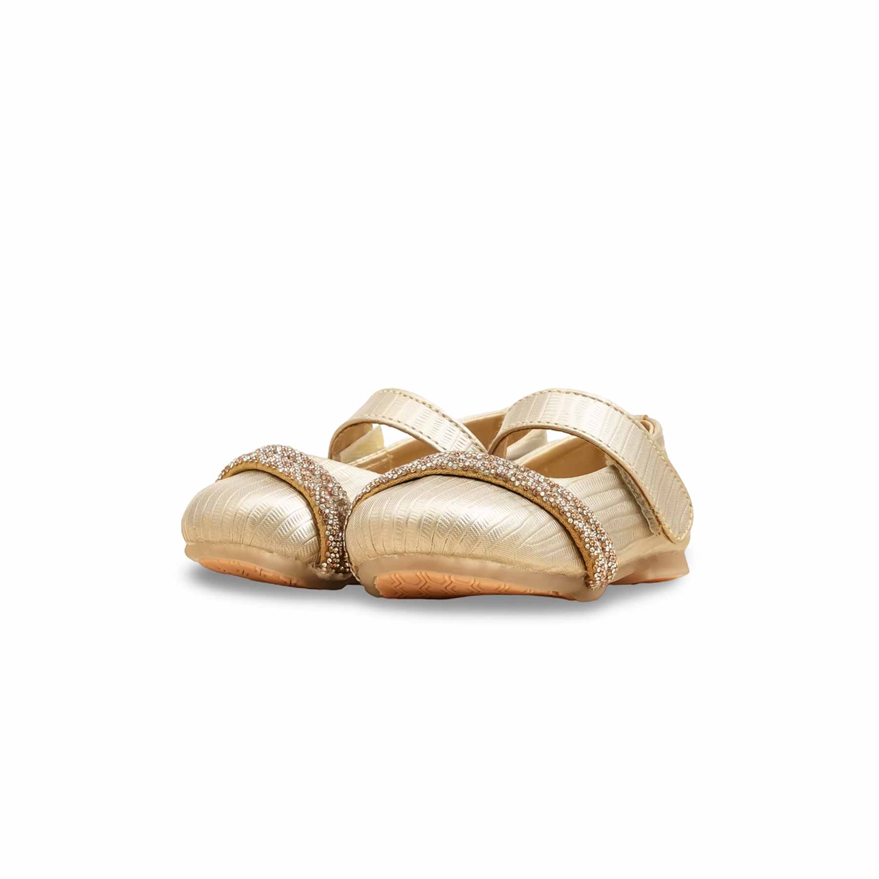 Girls Golden Fancy Pumps KD2634 - Image 3
