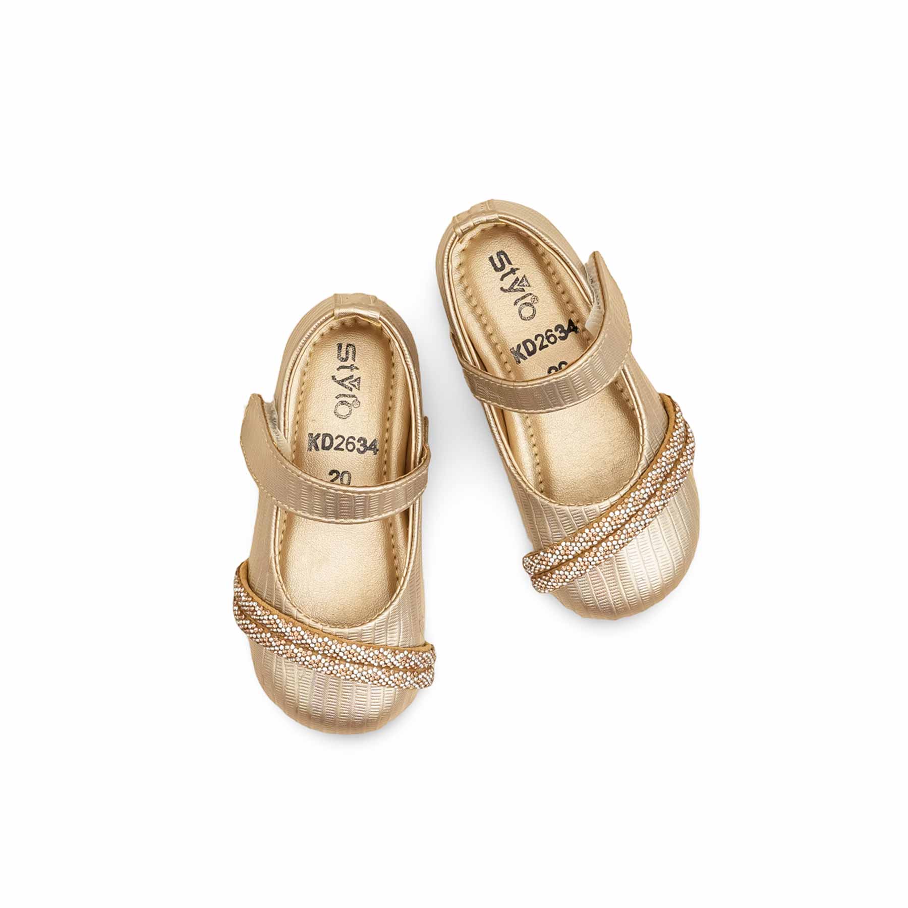 Girls Golden Fancy Pumps KD2634 - Image 5