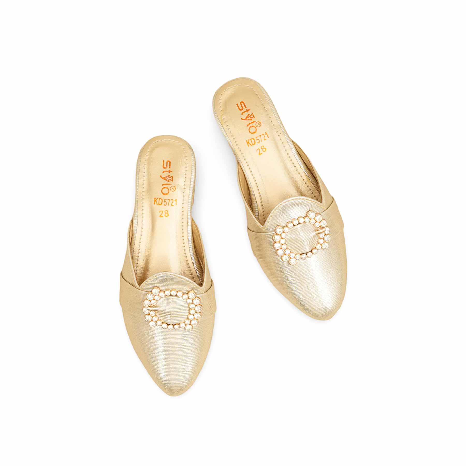 Girls Golden Fancy Pumps KD5721 - Image 5