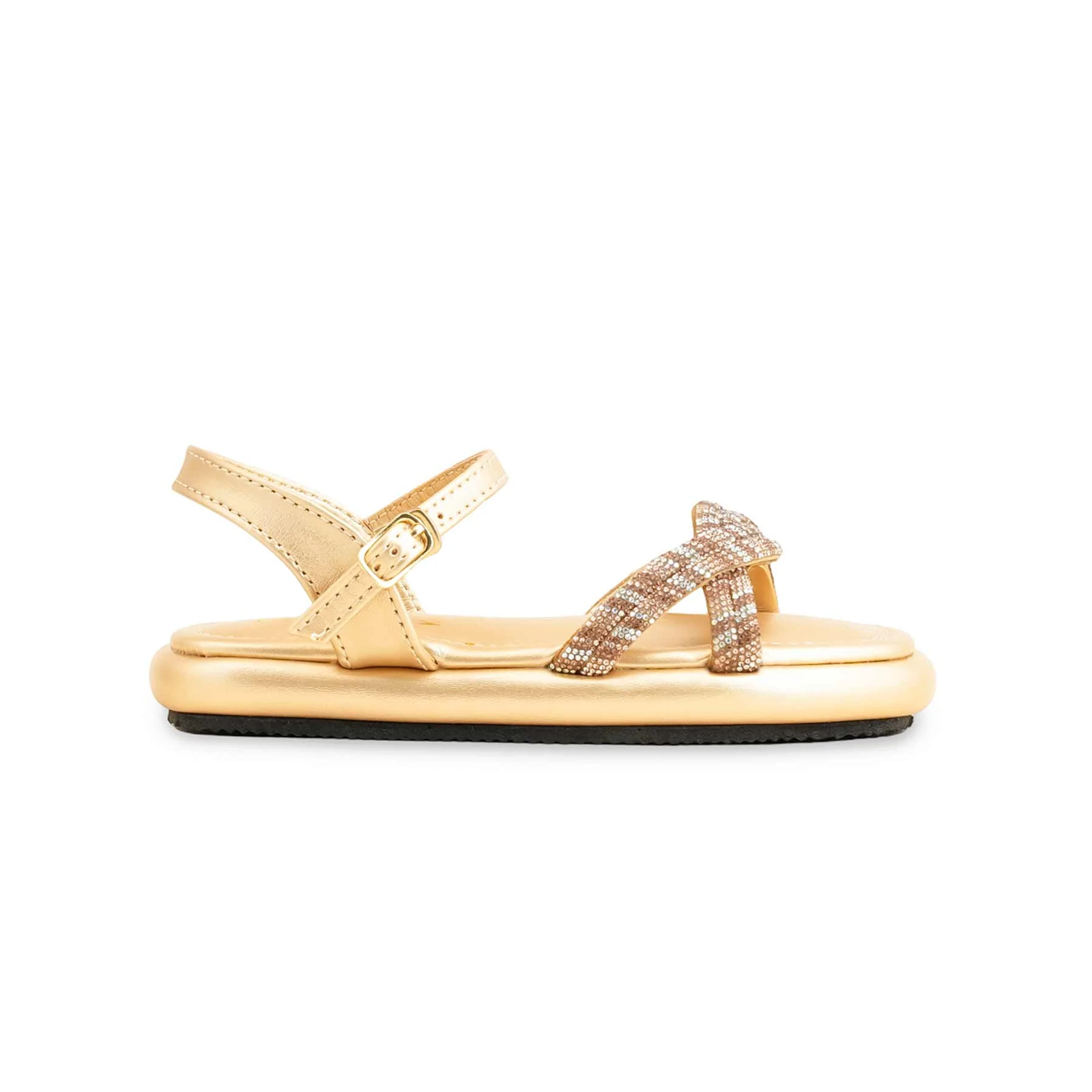 Girls Golden Fancy Sandal KD4808 - Image 2