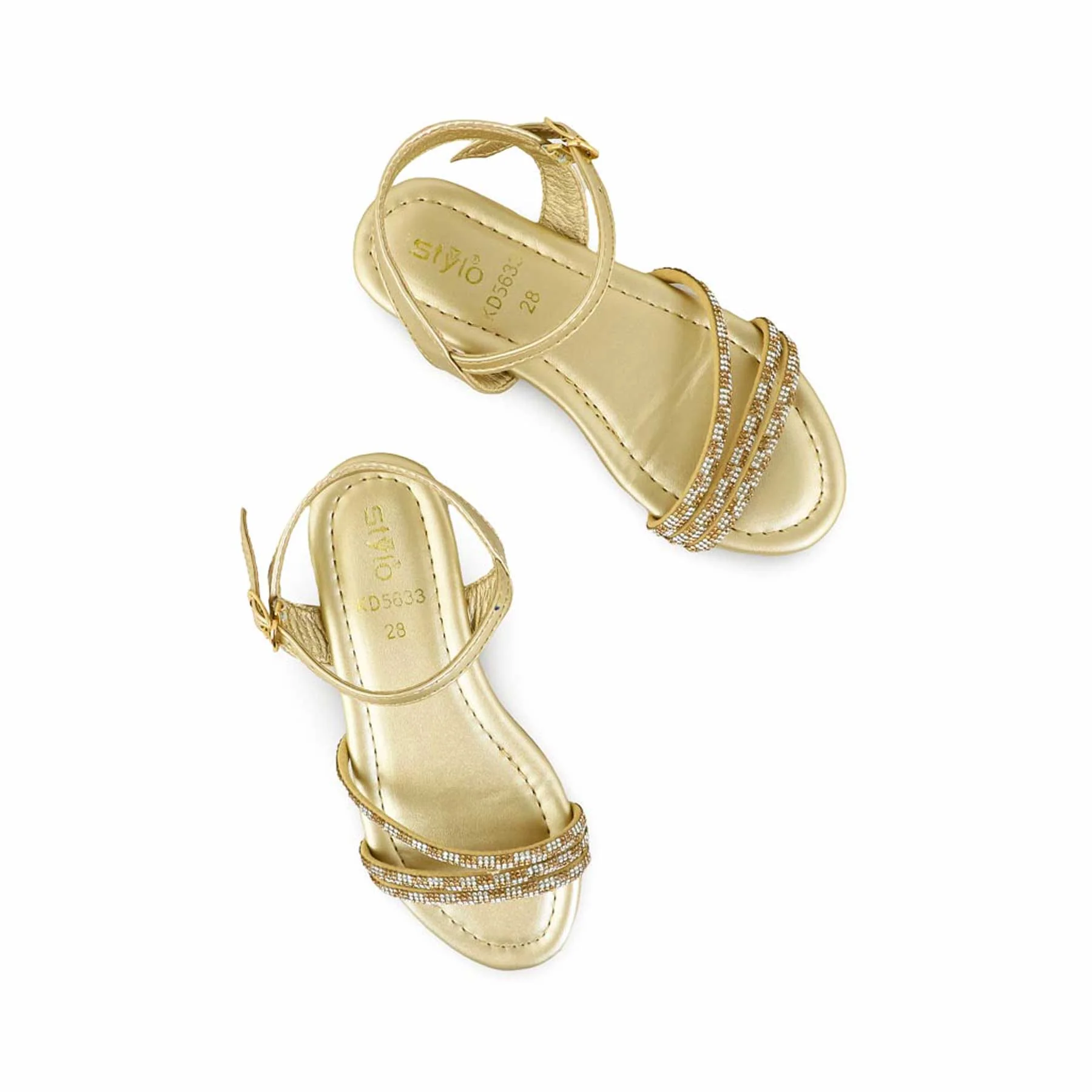 Girls Golden Fancy Sandal KD5633 - Image 4
