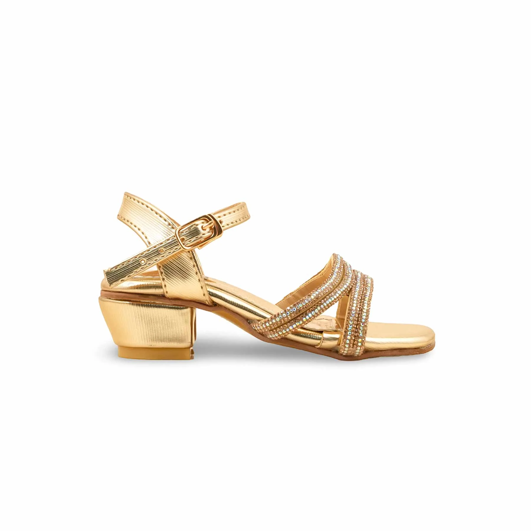 Girls Golden Fancy Sandal KD5707 - Image 2