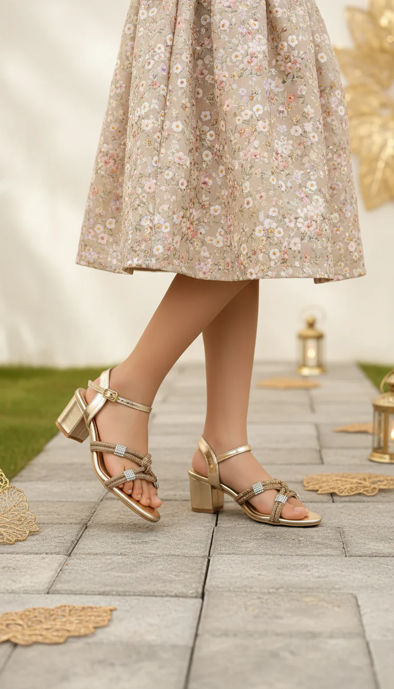 Girls Golden Fancy Sandal KD5901