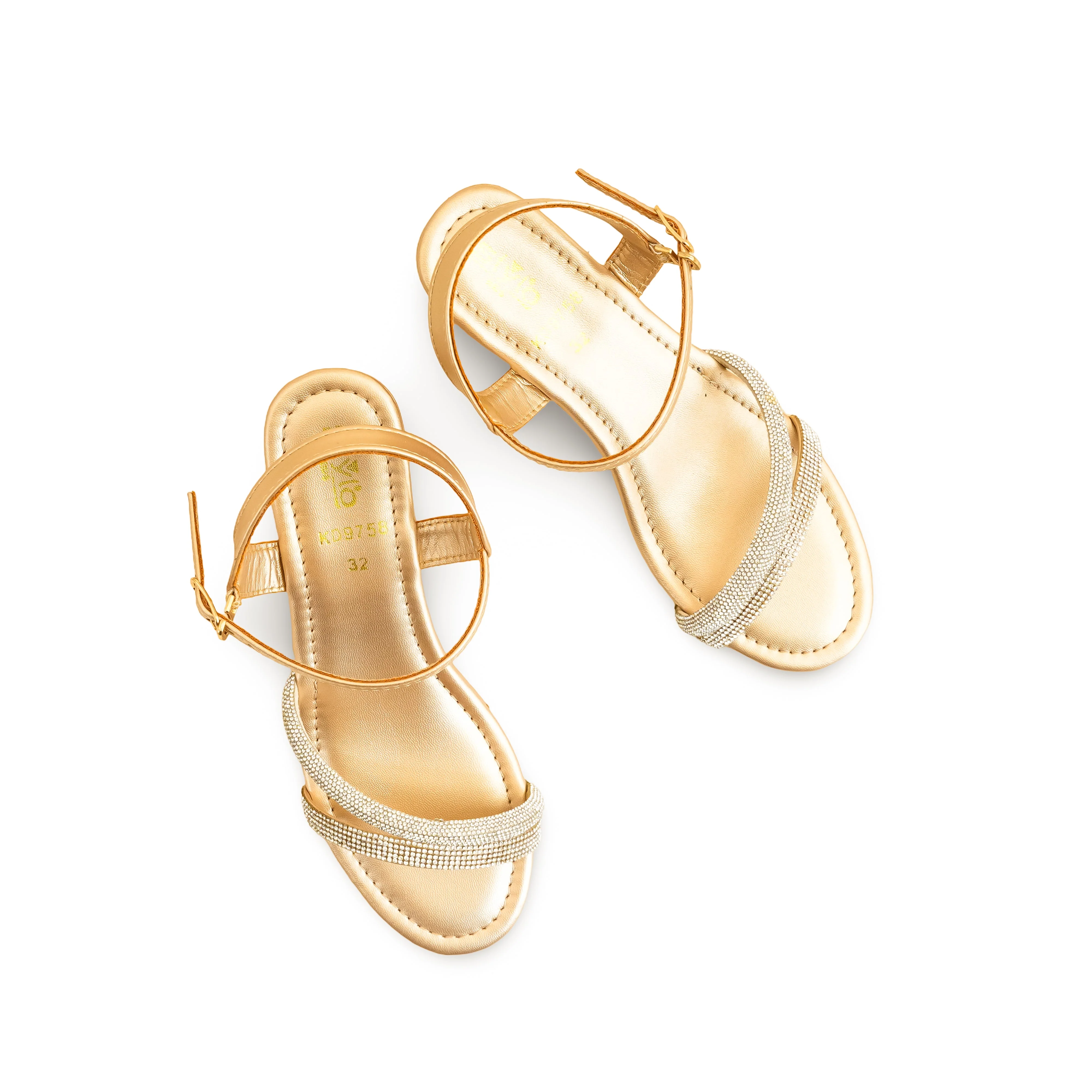 Girls Golden Fancy Sandal KD9758 - Image 4