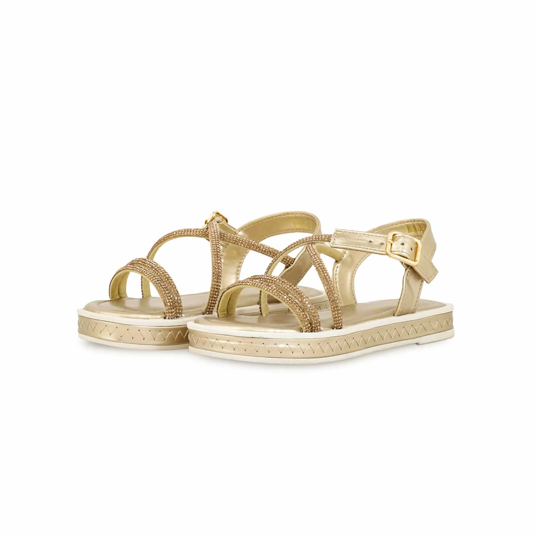 Girls Golden Fancy Sandal KD9839 - Image 3