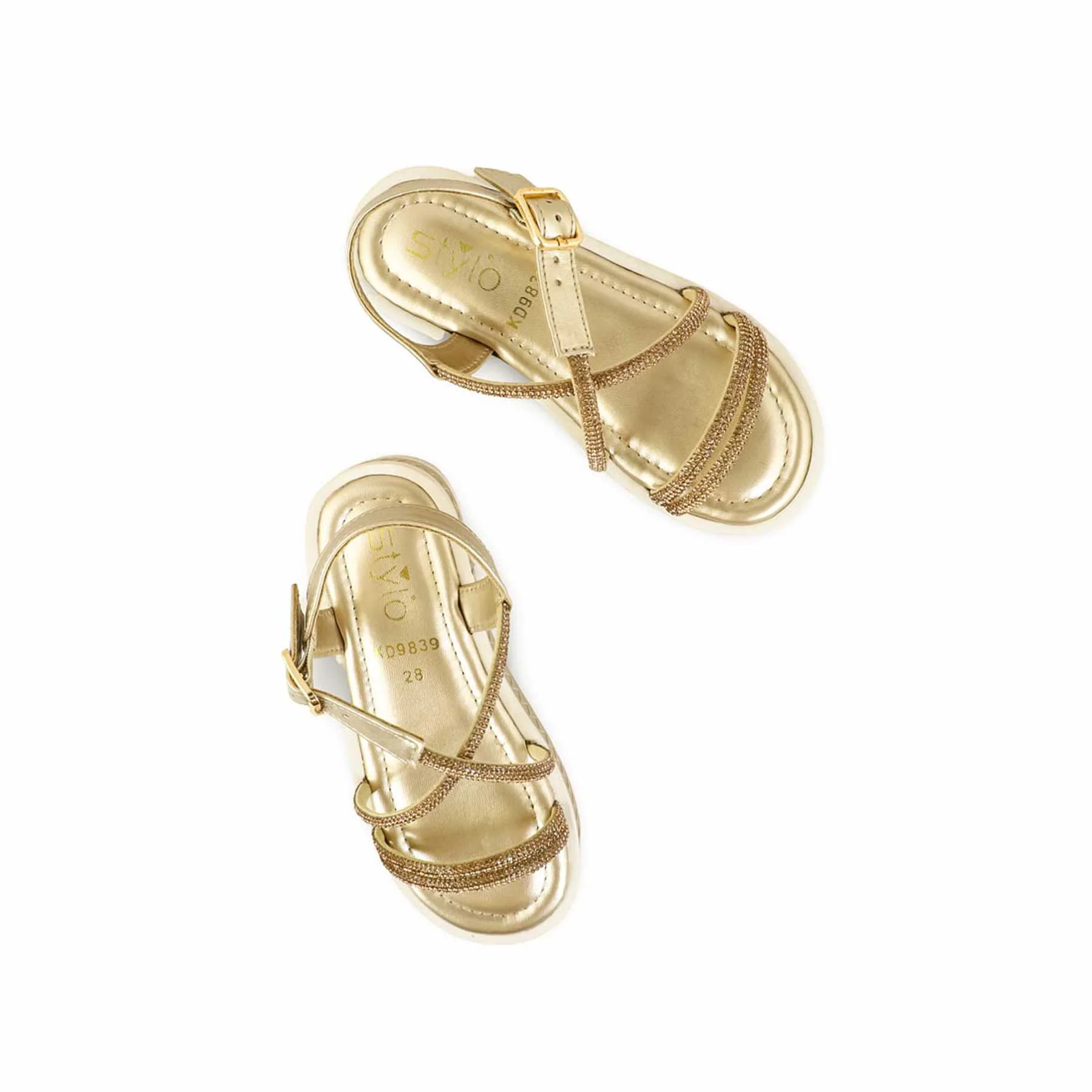 Girls Golden Fancy Sandal KD9839 - Image 5