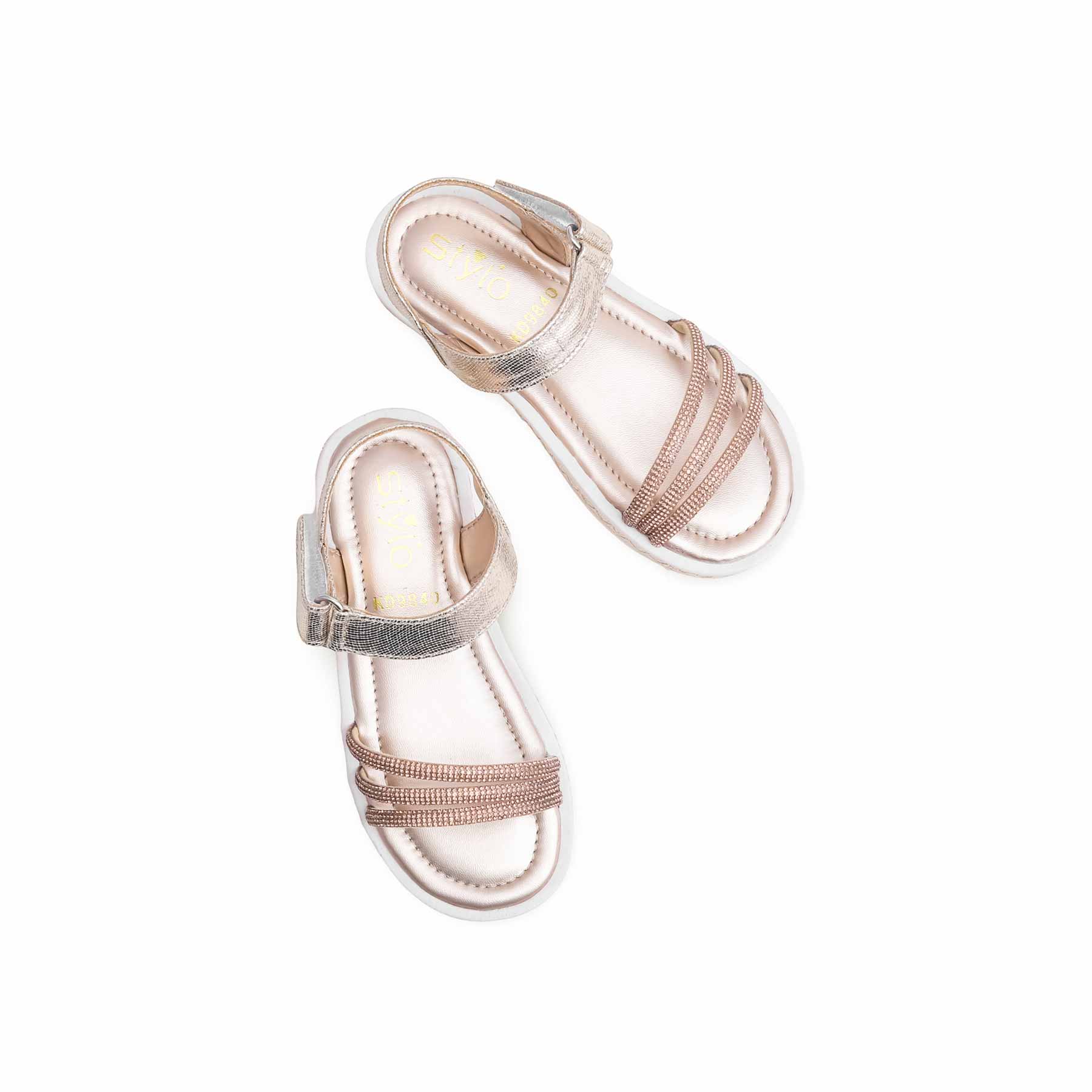 Girls Golden Fancy Sandal KD9840 - Image 5