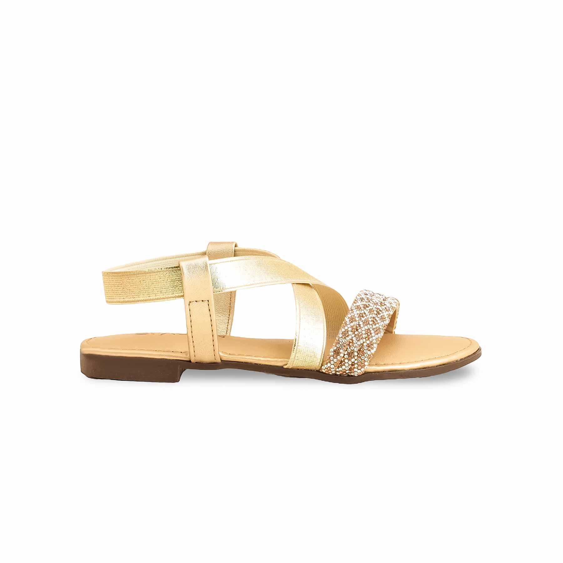 Girls Golden Fancy Sandal KD9856 - Image 2