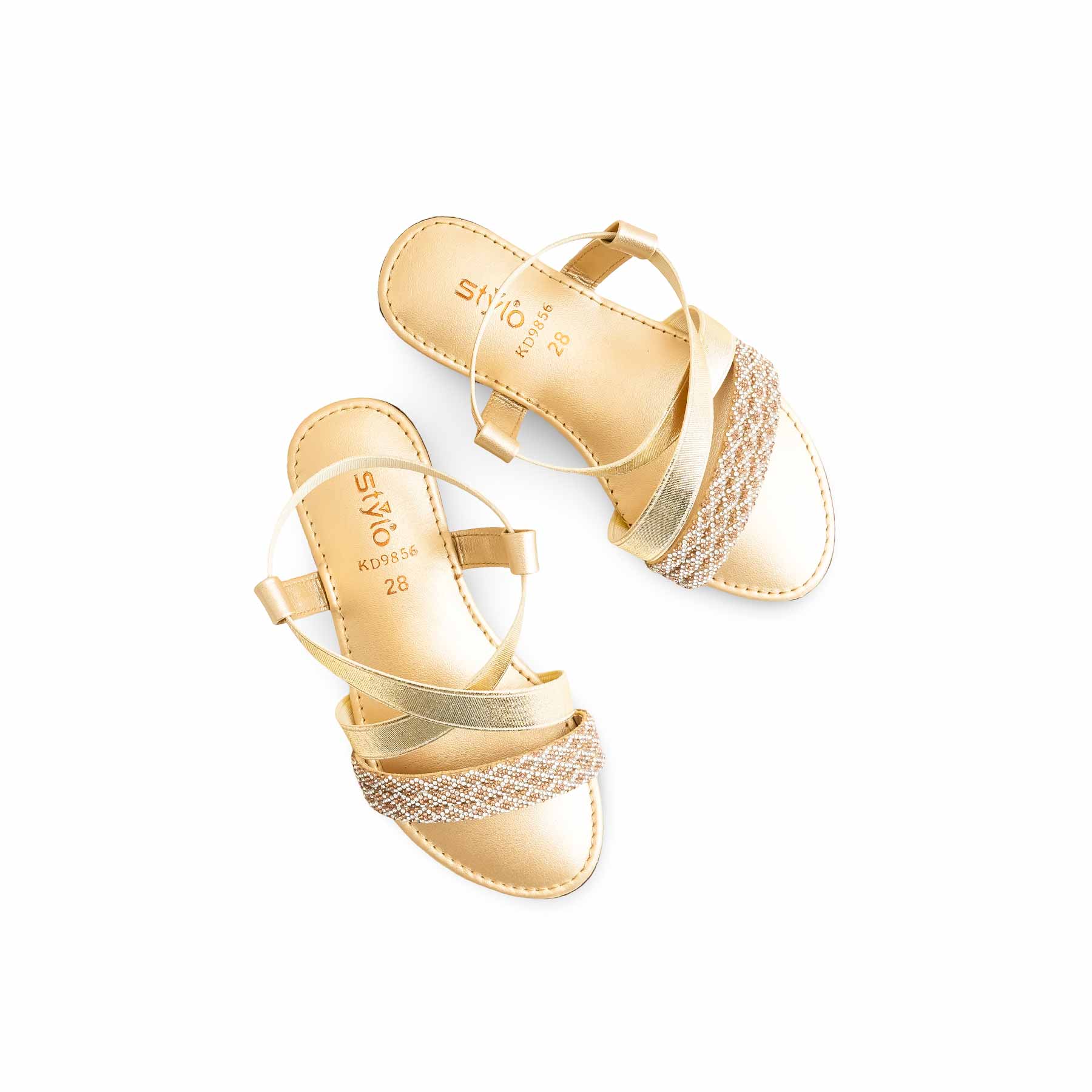 Girls Golden Fancy Sandal KD9856 - Image 5