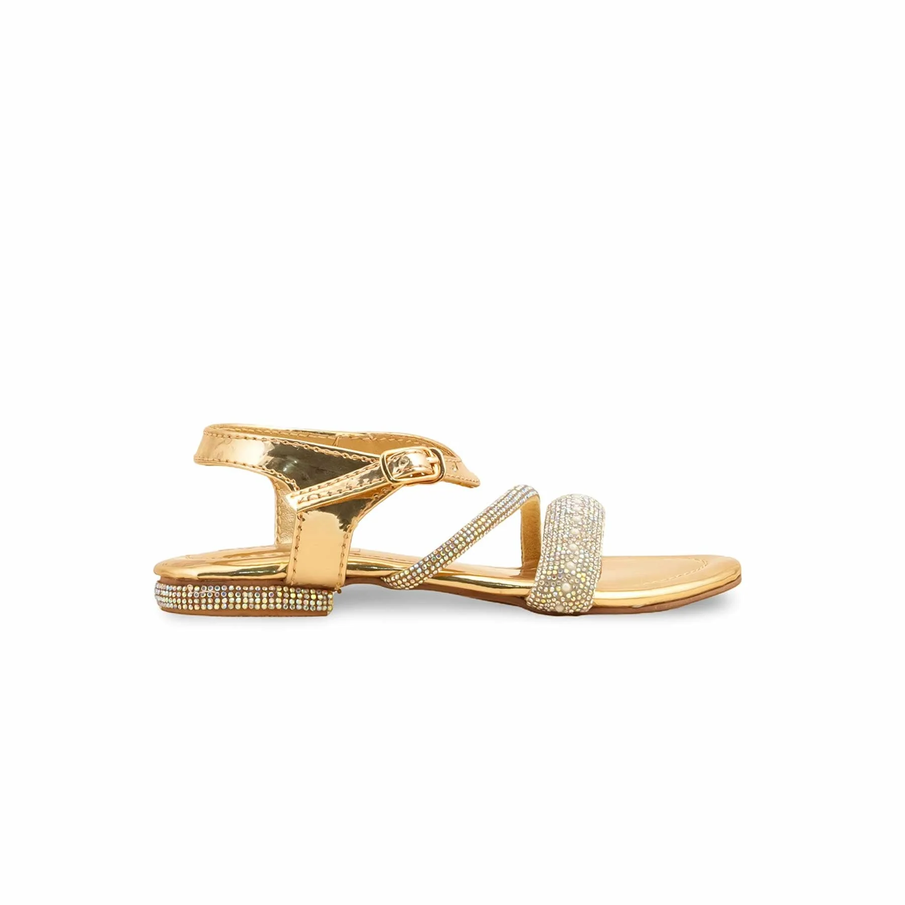Girls Golden Fancy Sandal KD9857 - Image 2