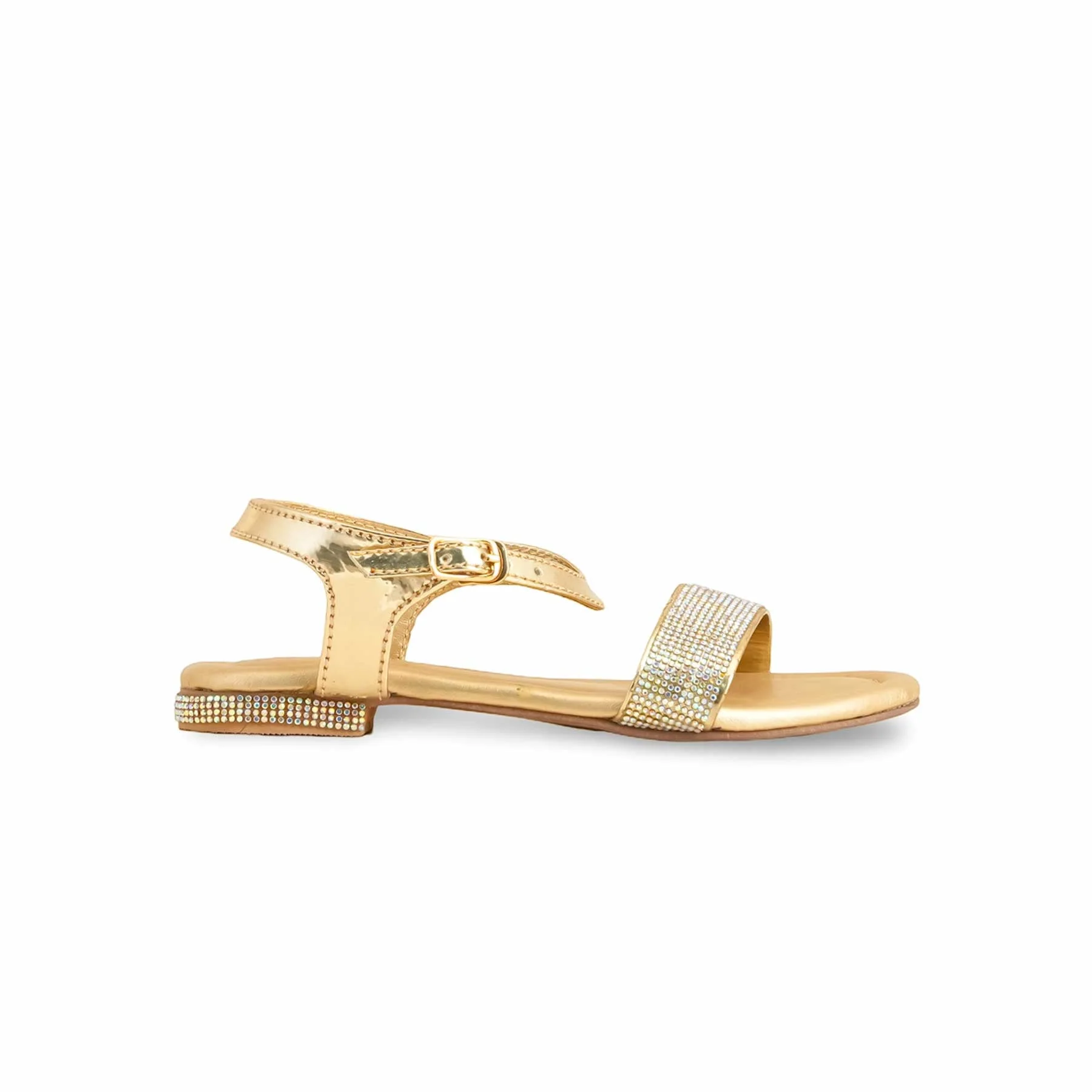 Girls Golden Fancy Sandal KD9858 - Image 2