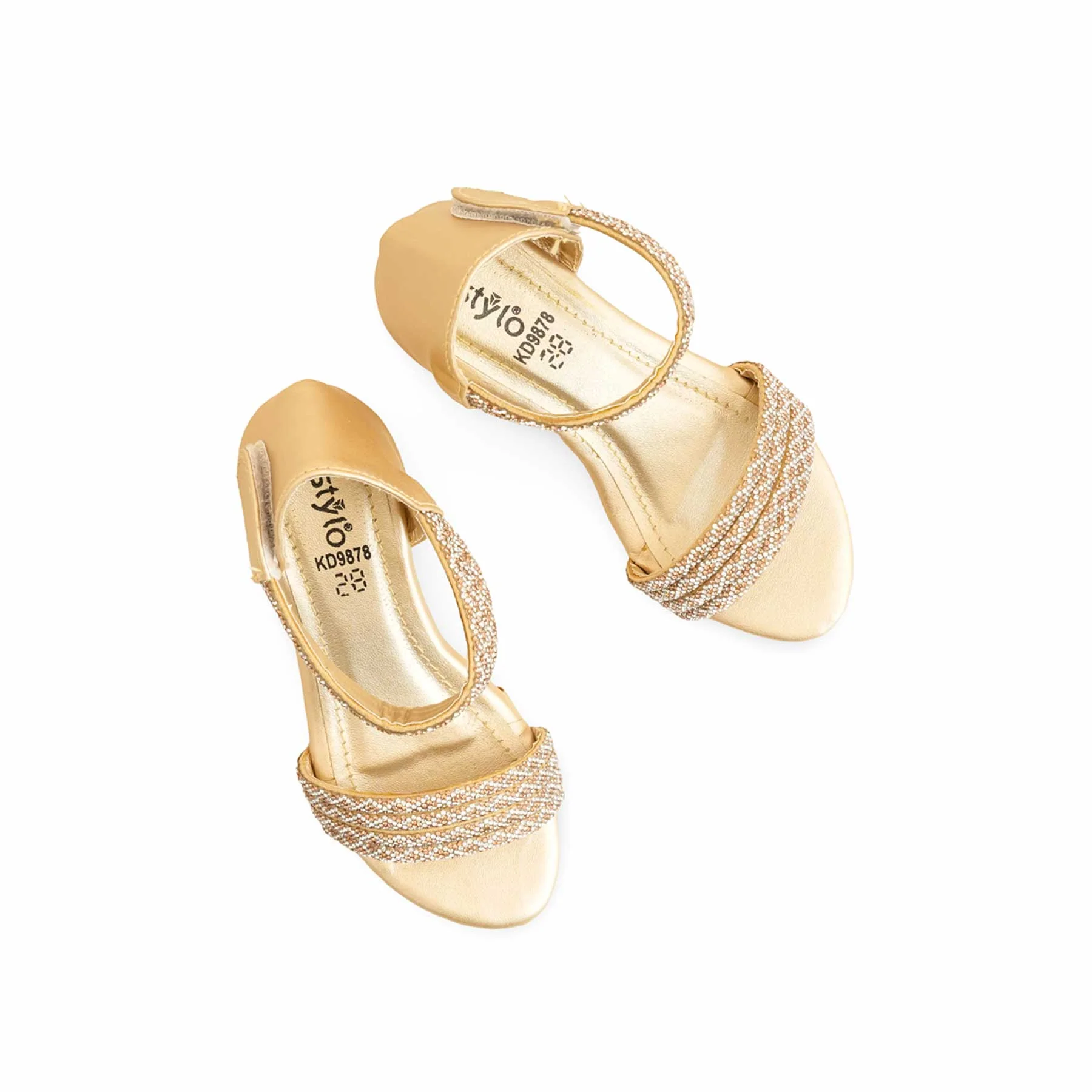 Girls Golden Fancy Sandal KD9878 - Image 5