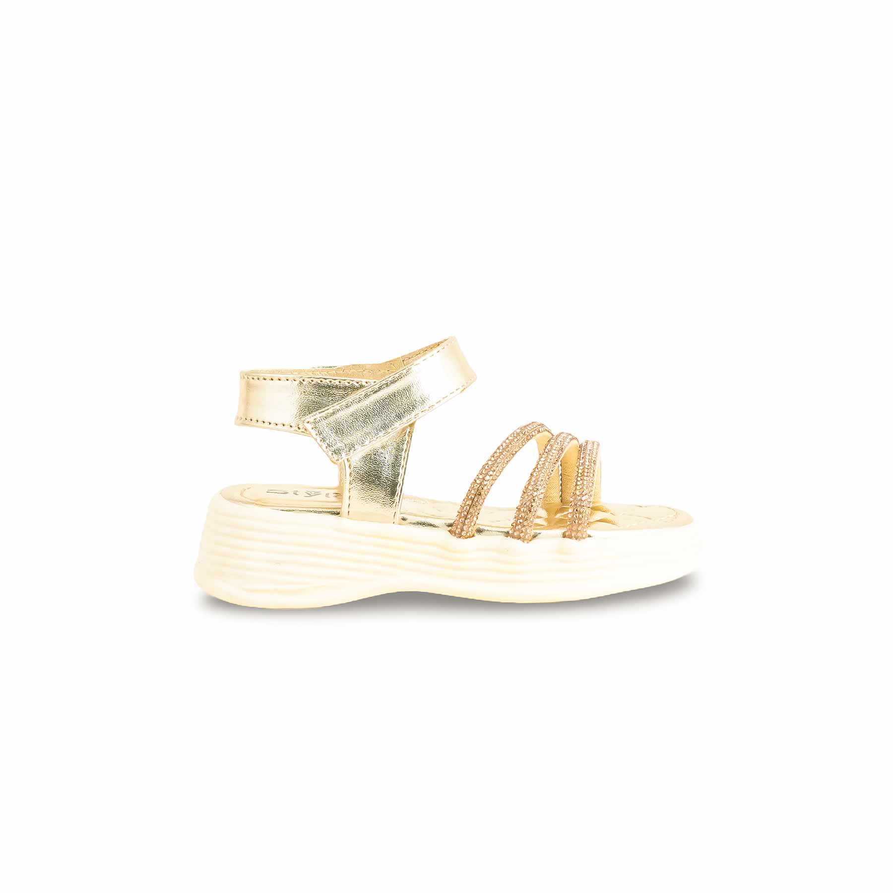 Girls Golden Fancy Sandal KD9919 - Image 2
