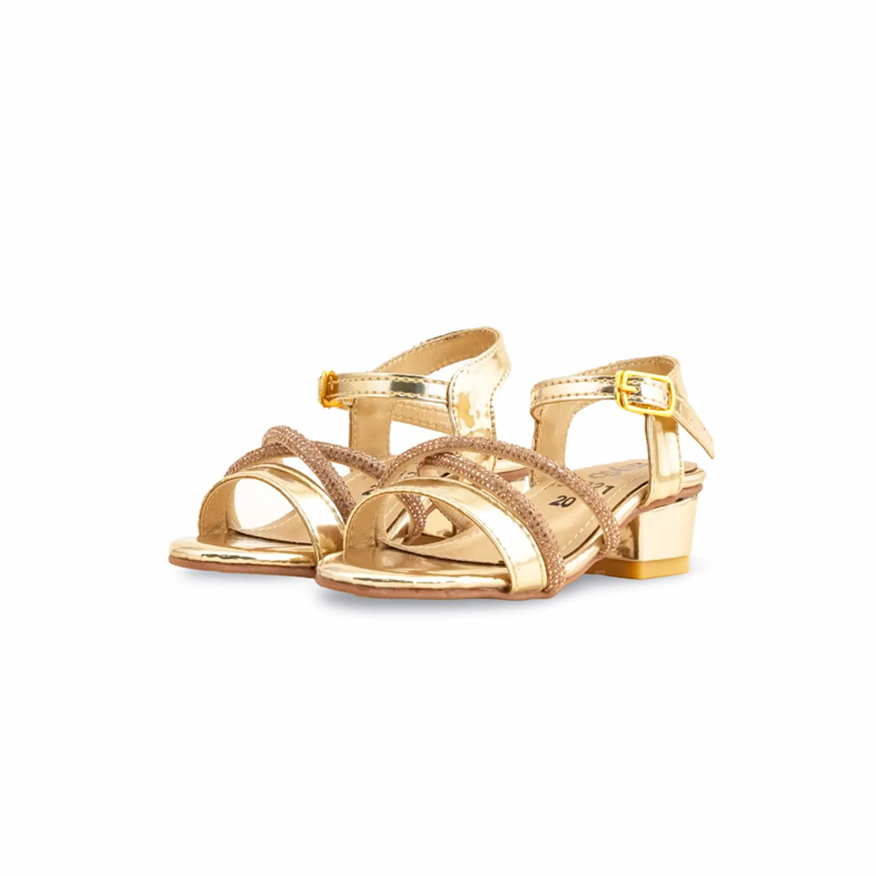 Girls Golden Fancy Sandal KD9921 - Image 3