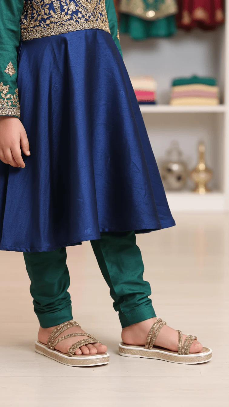 Girls Golden Fancy Slipper KD5523