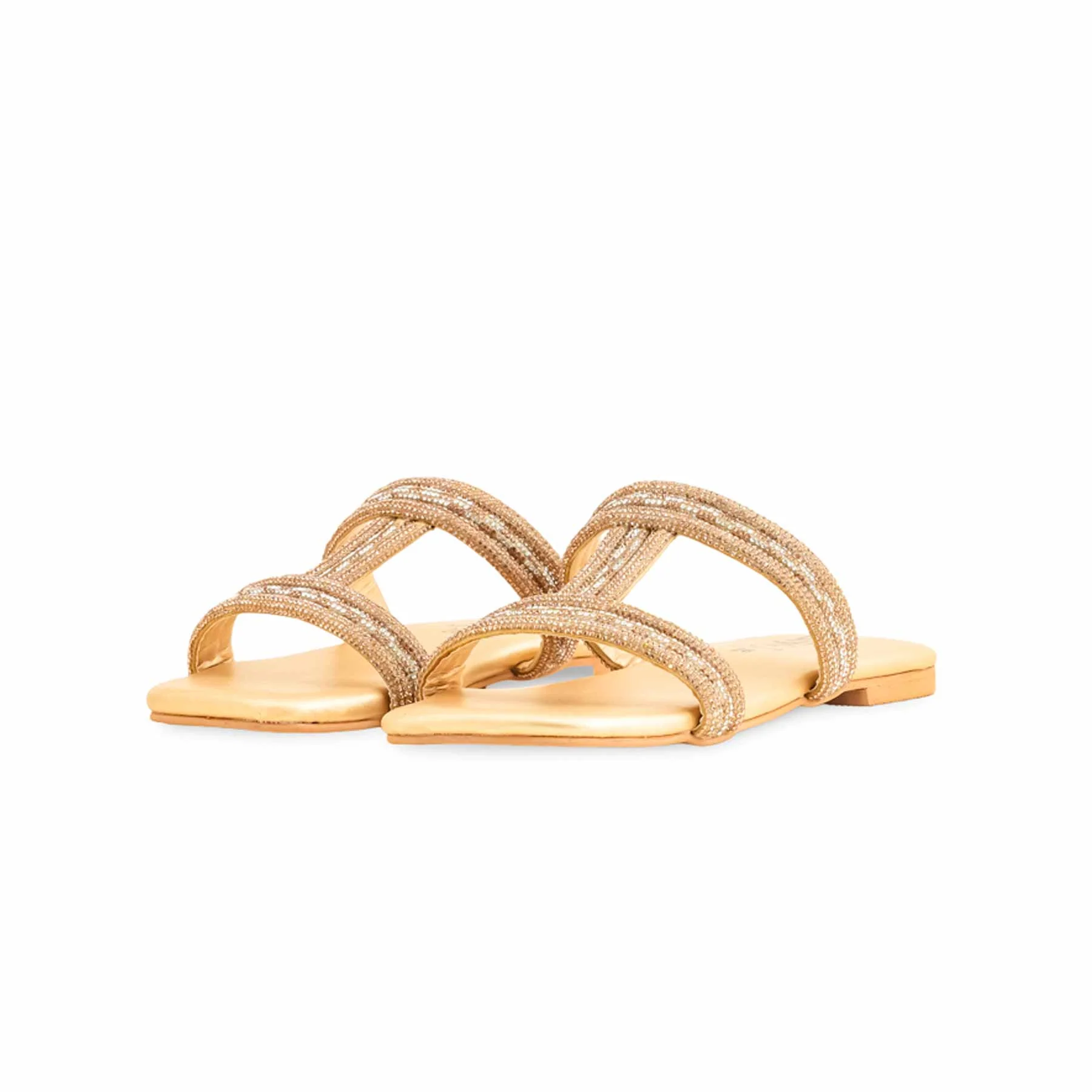 Girls Golden Fancy Slipper KD5538 - Image 3
